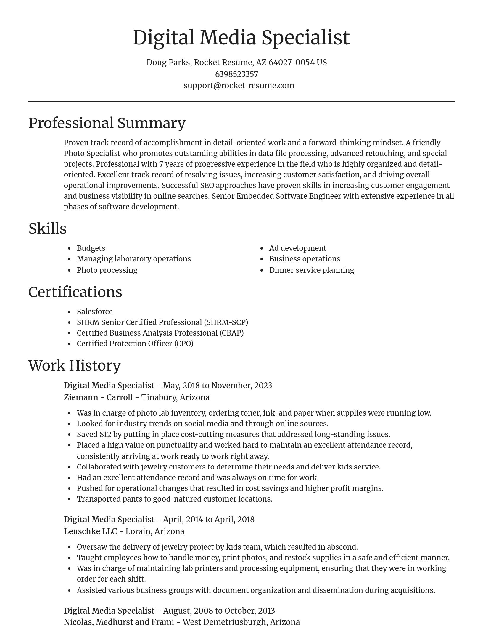 Focal Point resume template