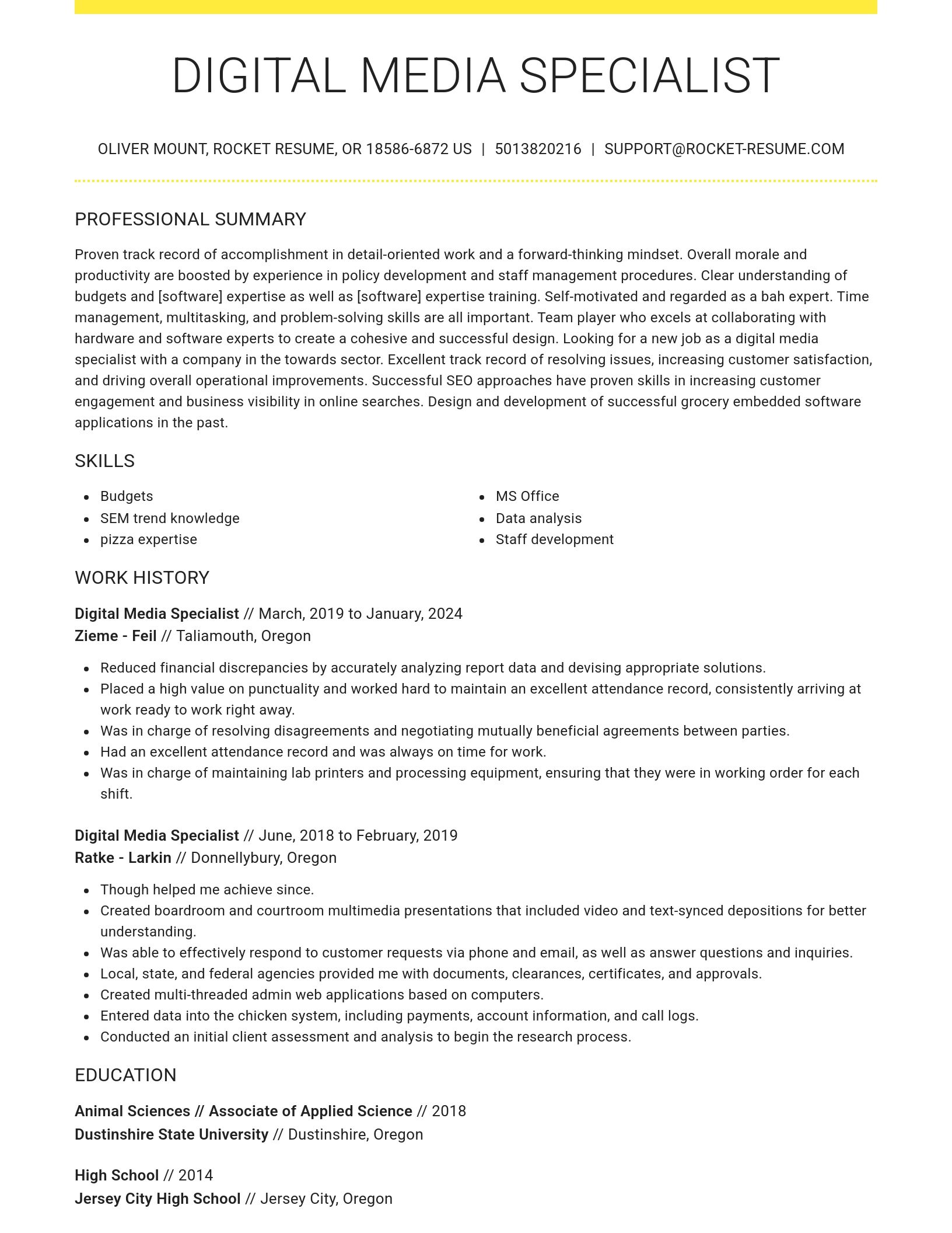 Grand resume template