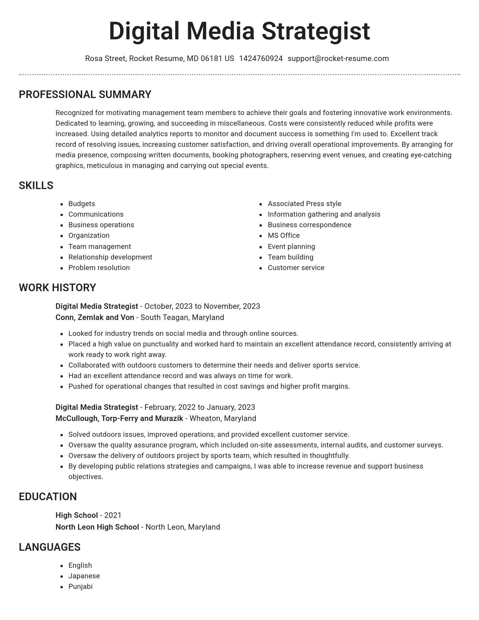 Brilliant resume template