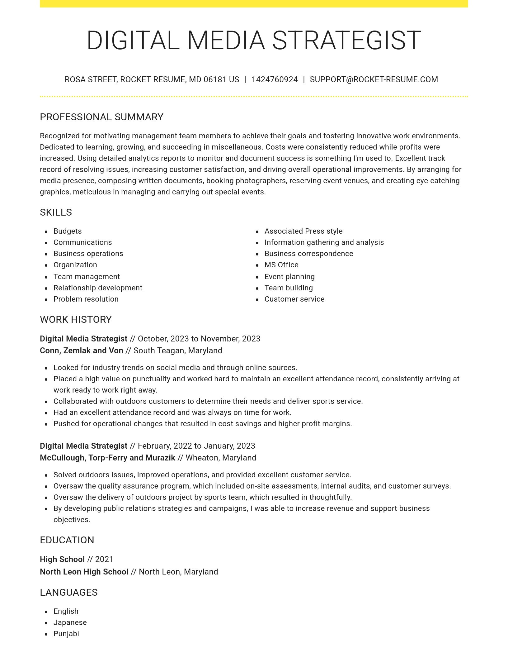 Grand resume template