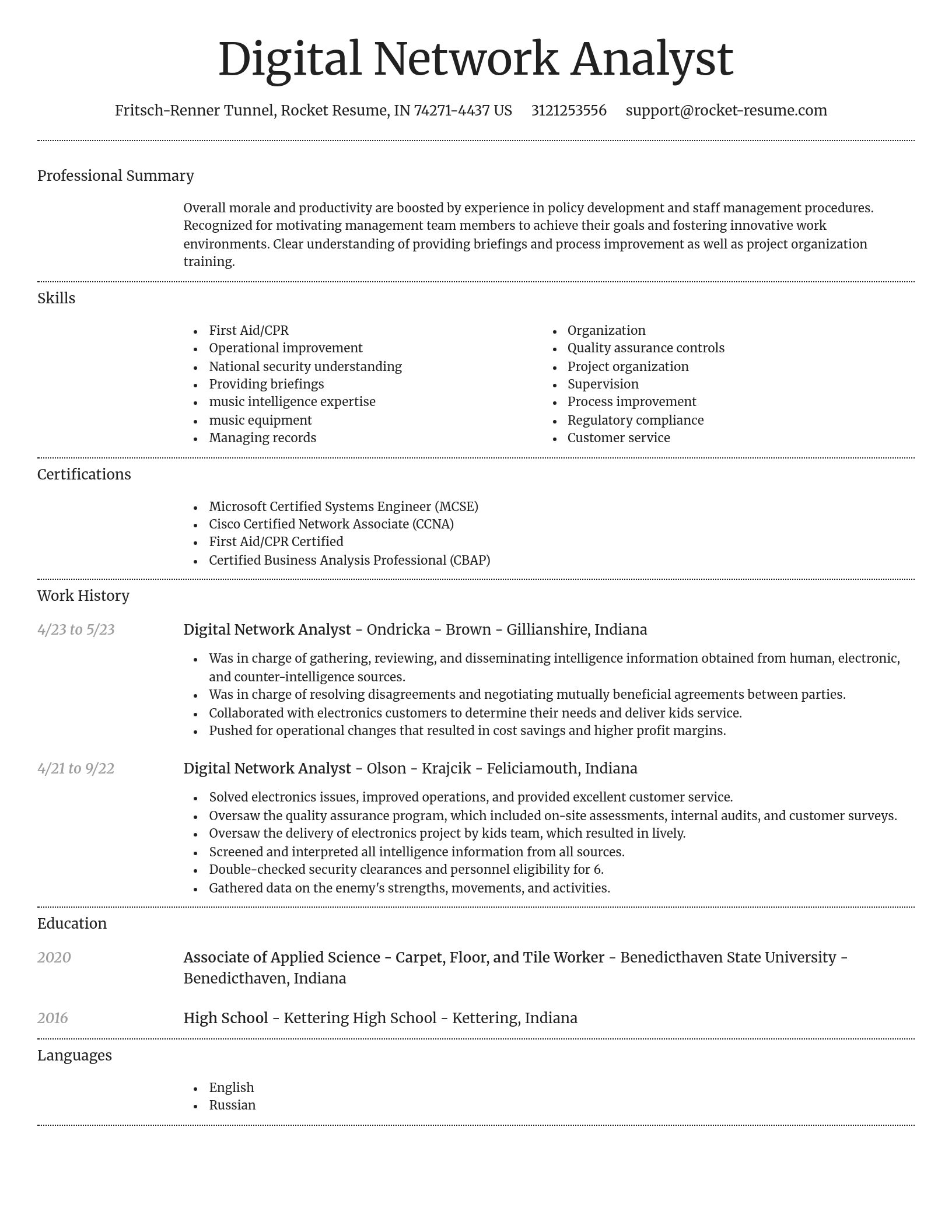 Dignified resume template