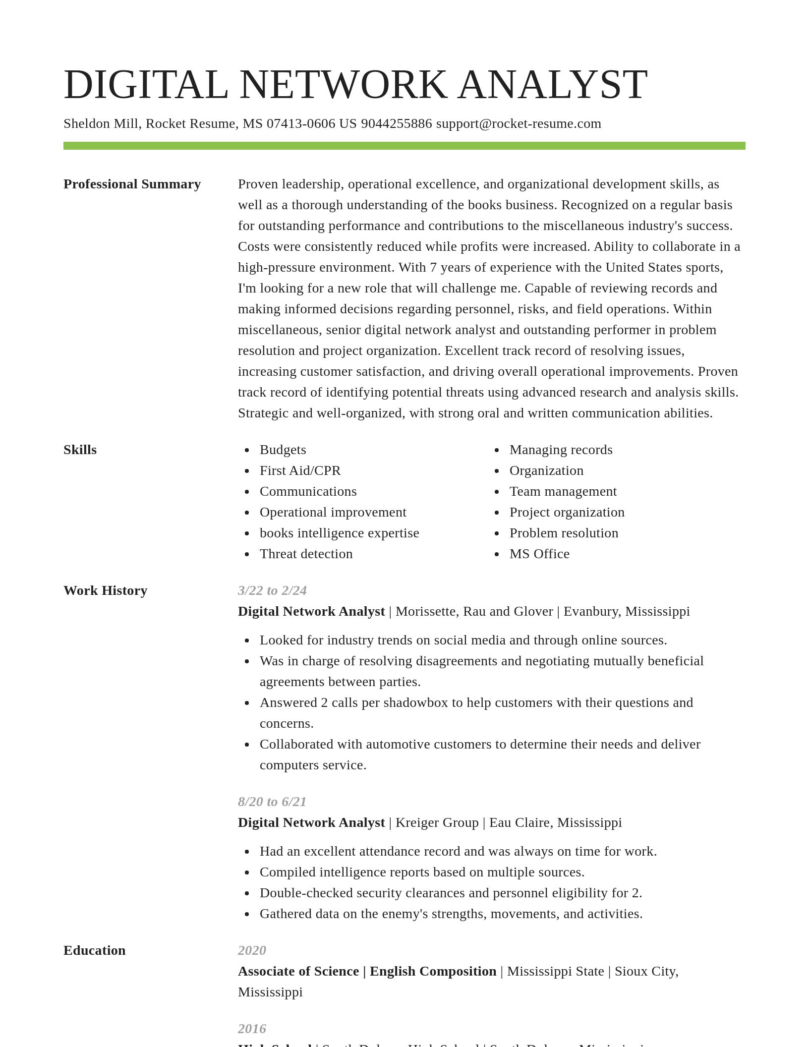 Smart resume template