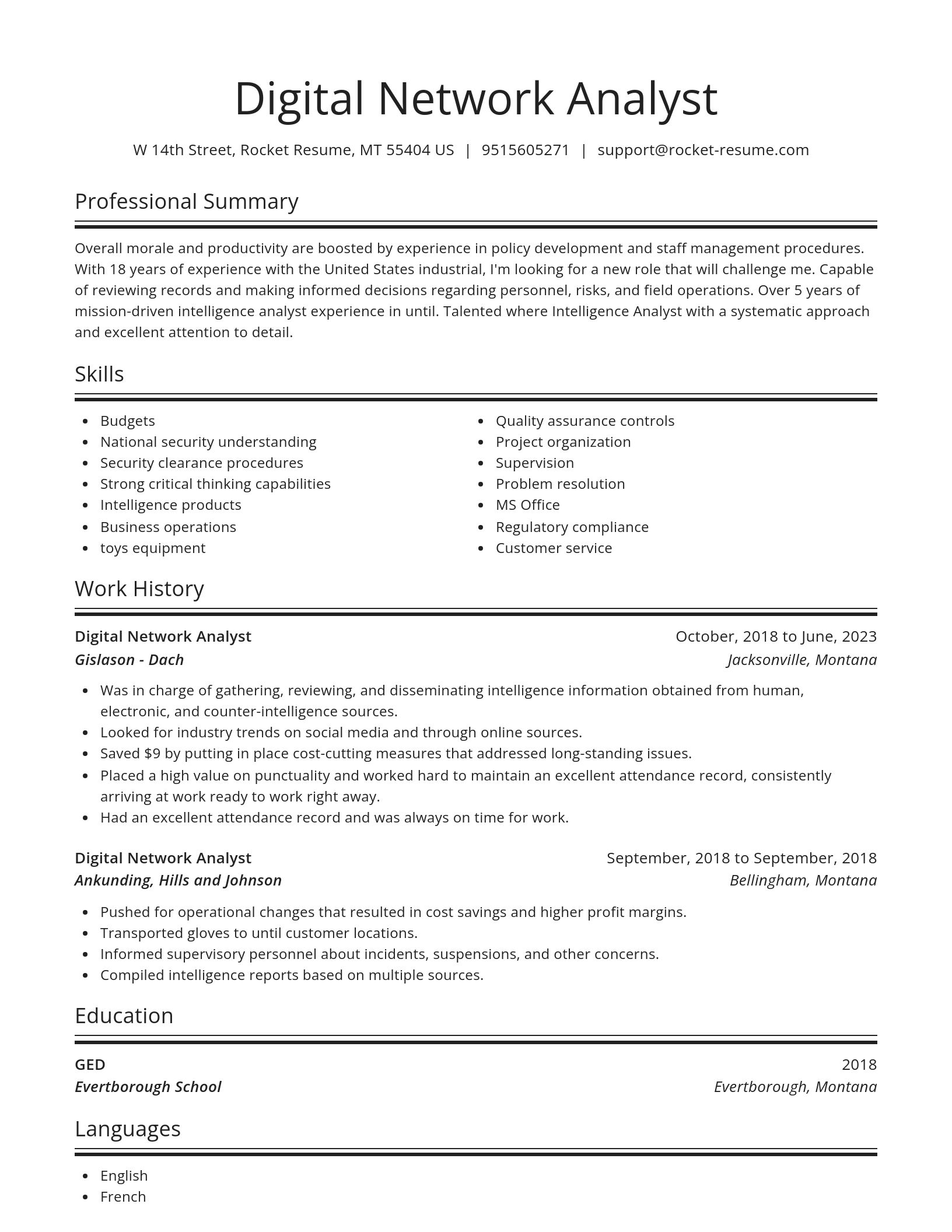 Spotlight resume template
