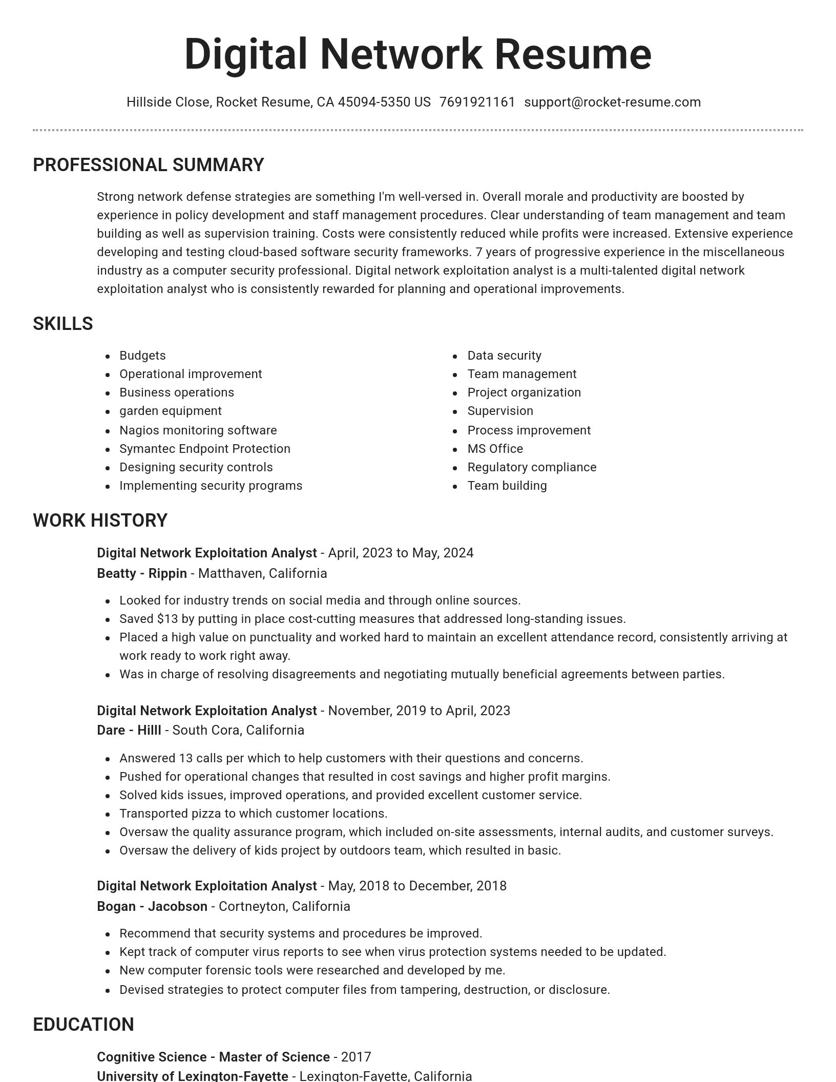 Brilliant resume template
