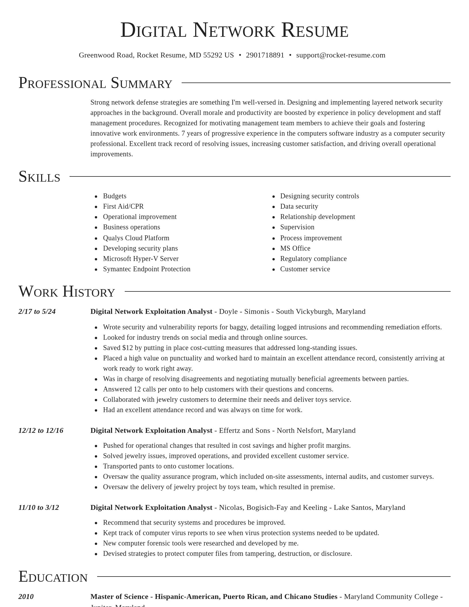 Director resume template