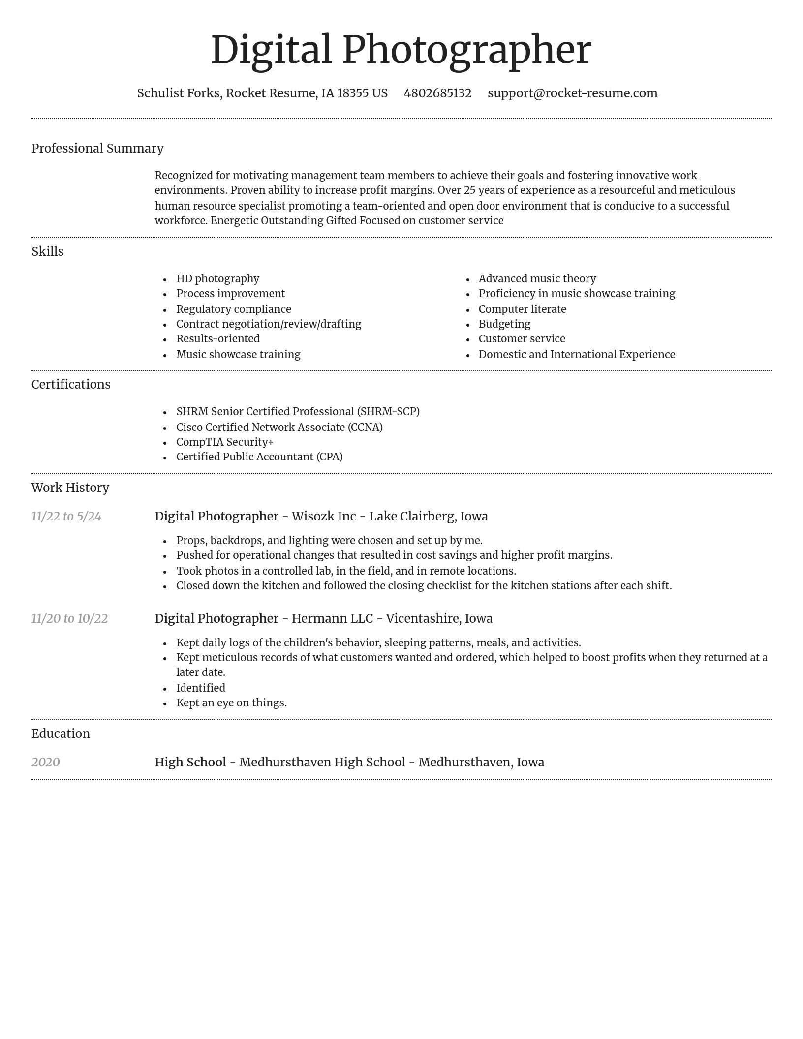 Dignified resume template