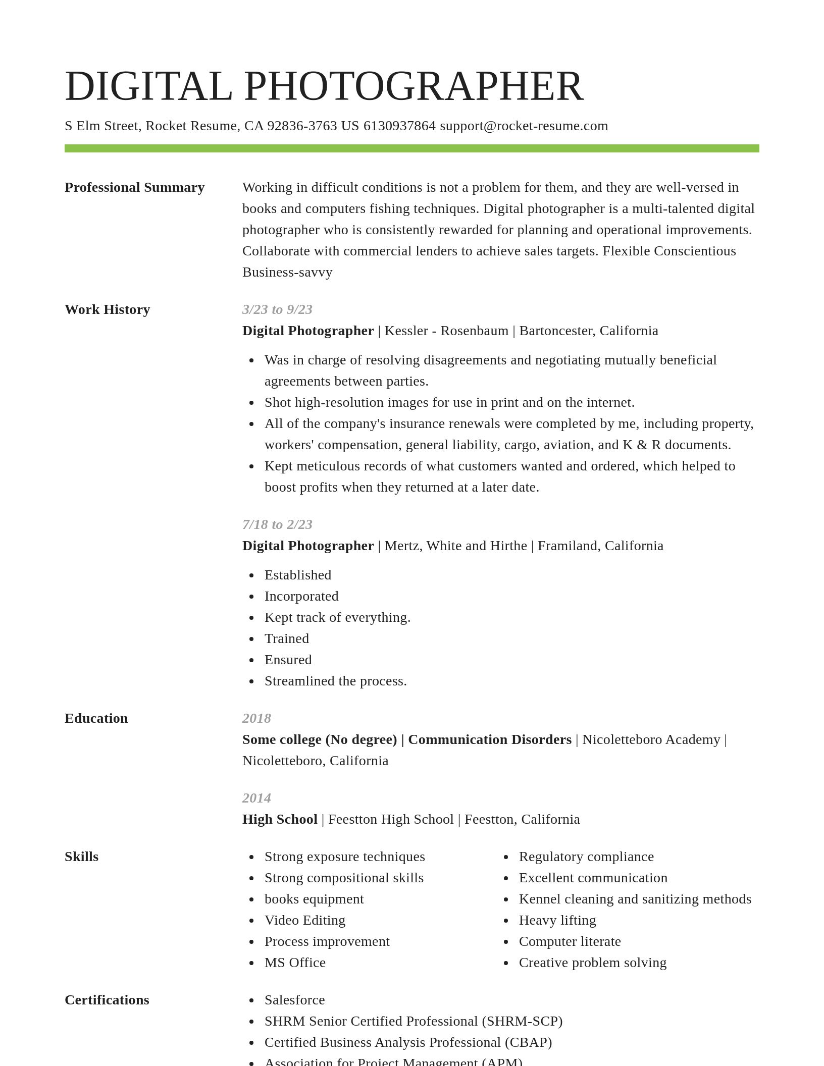 Smart resume template