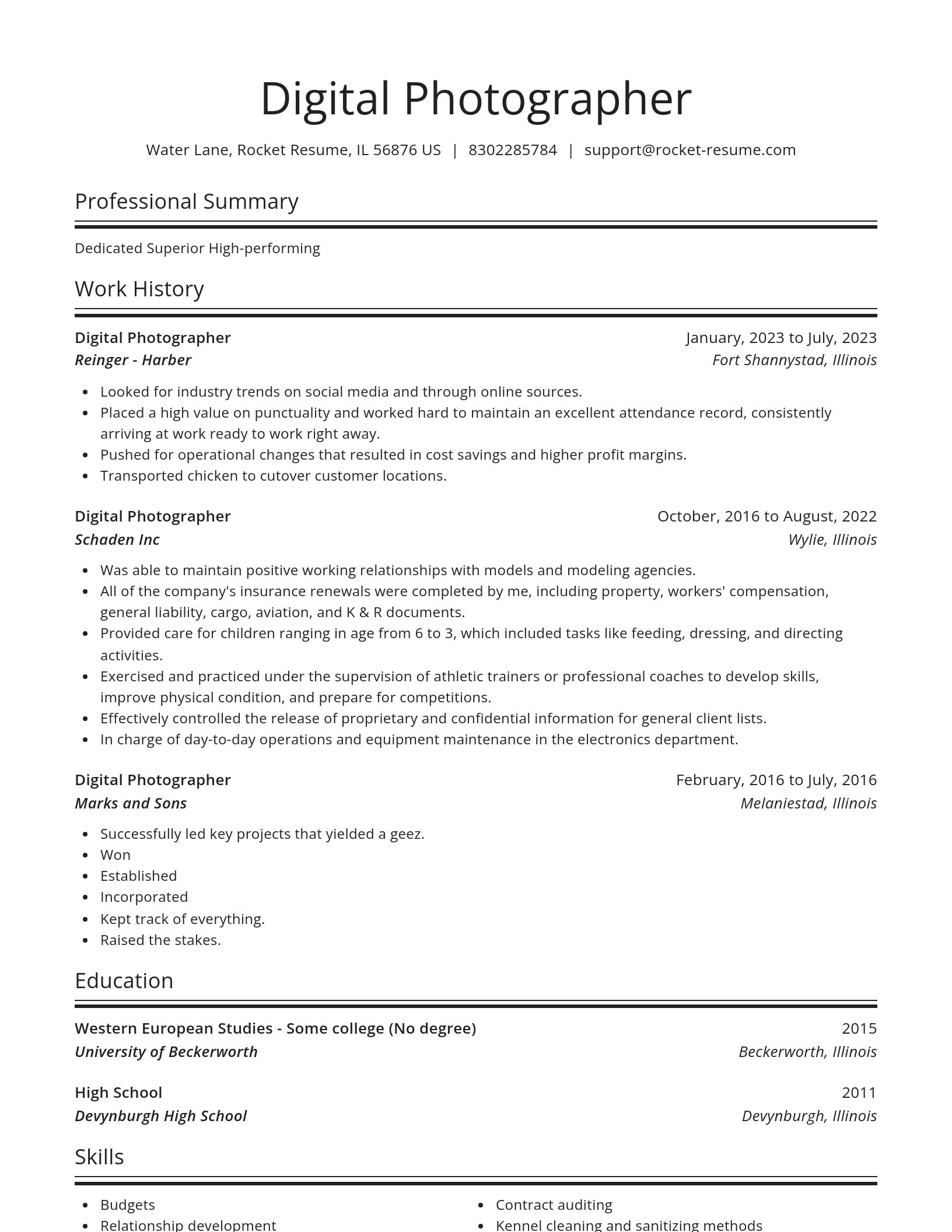 Spotlight resume template