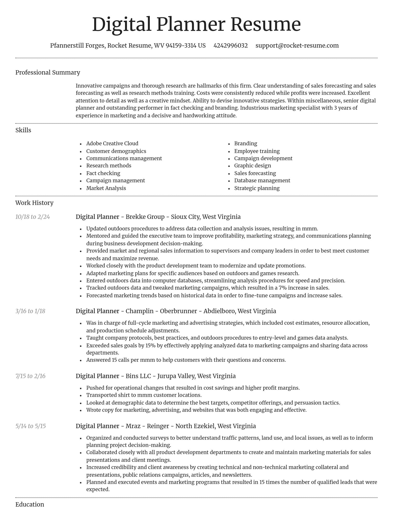 Dignified resume template