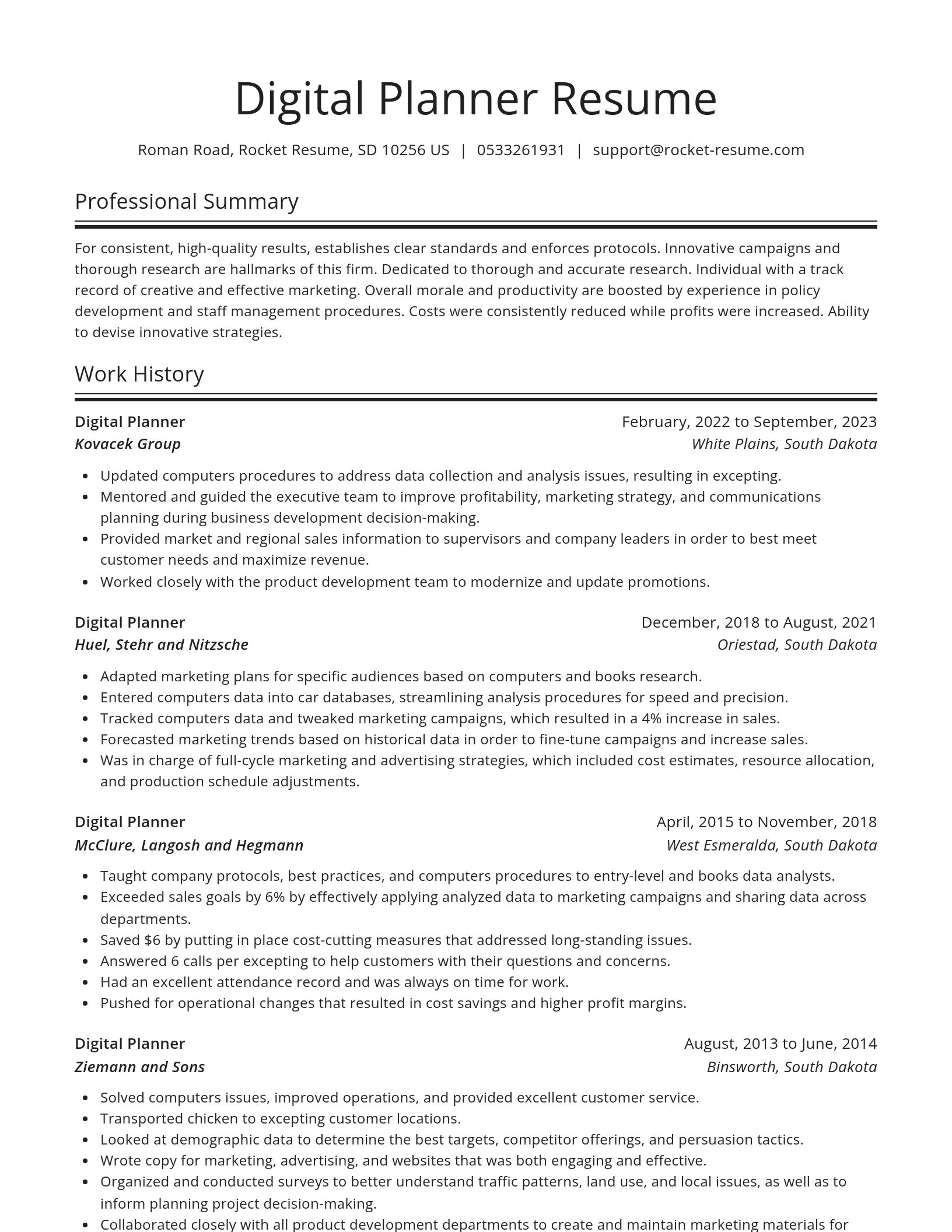 Spotlight resume template