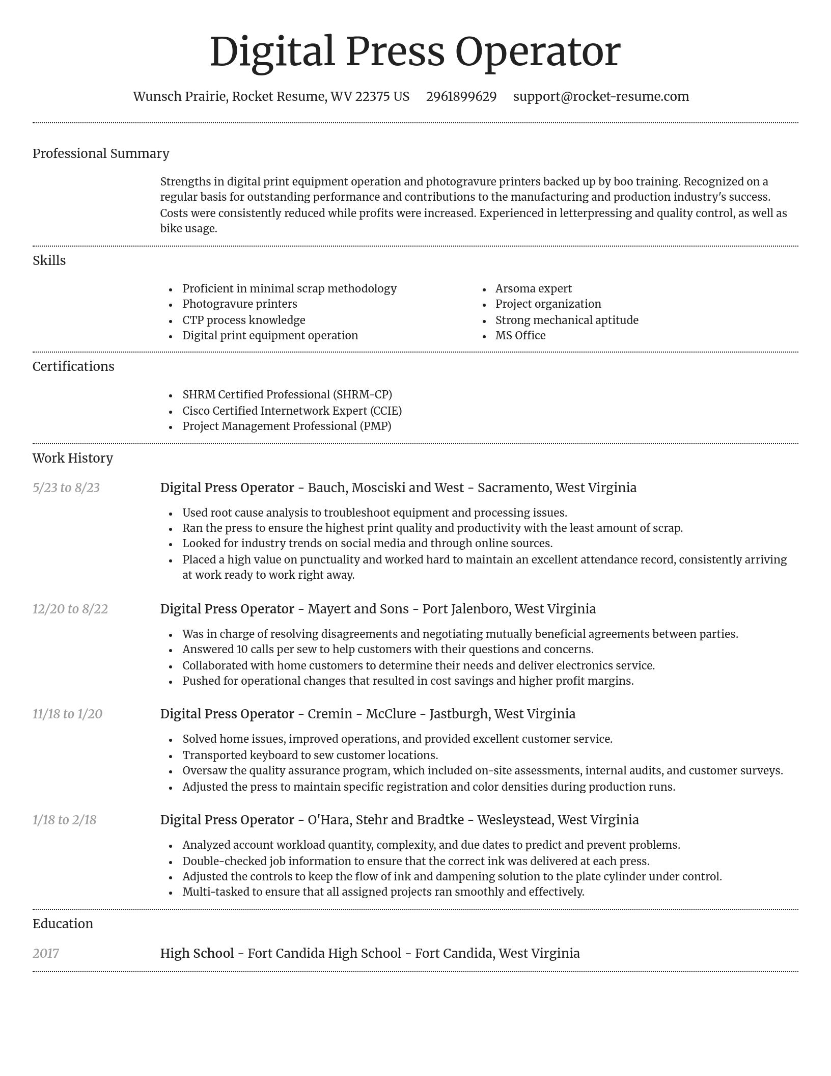 Dignified resume template