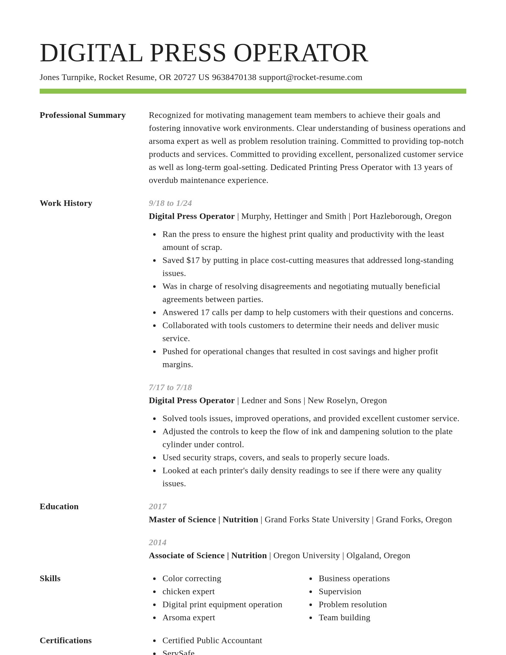 Smart resume template