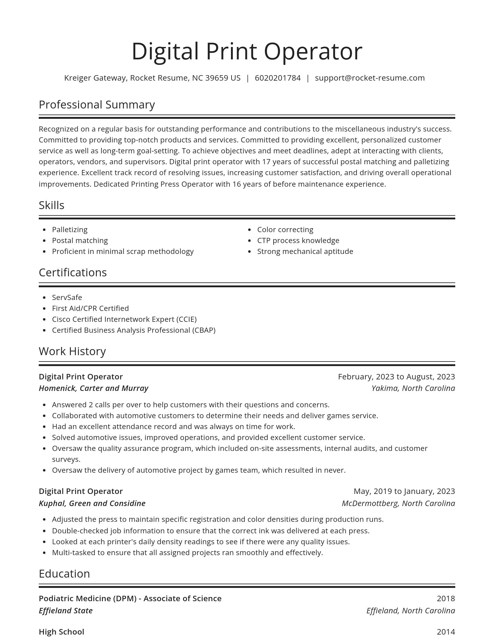 Spotlight resume template