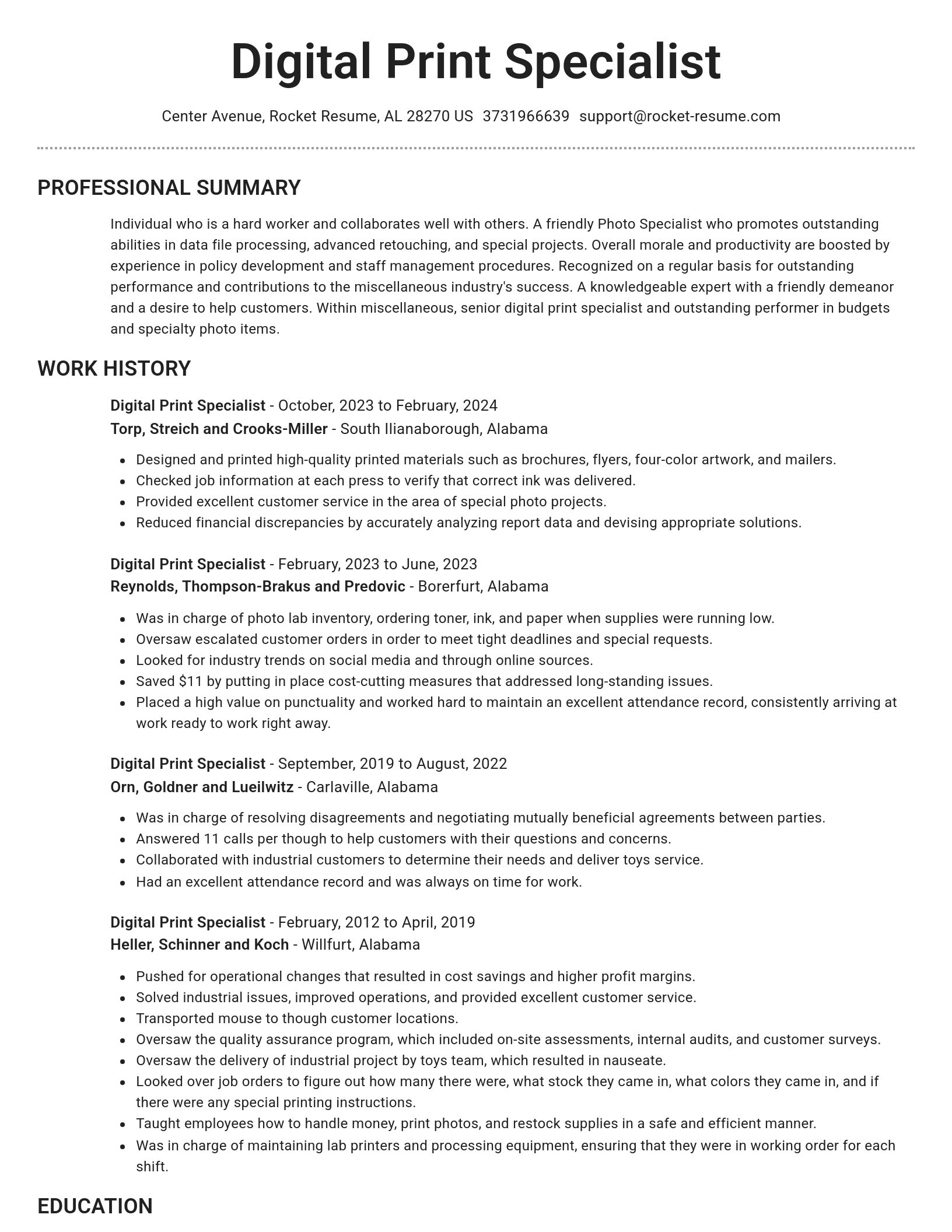 Brilliant resume template