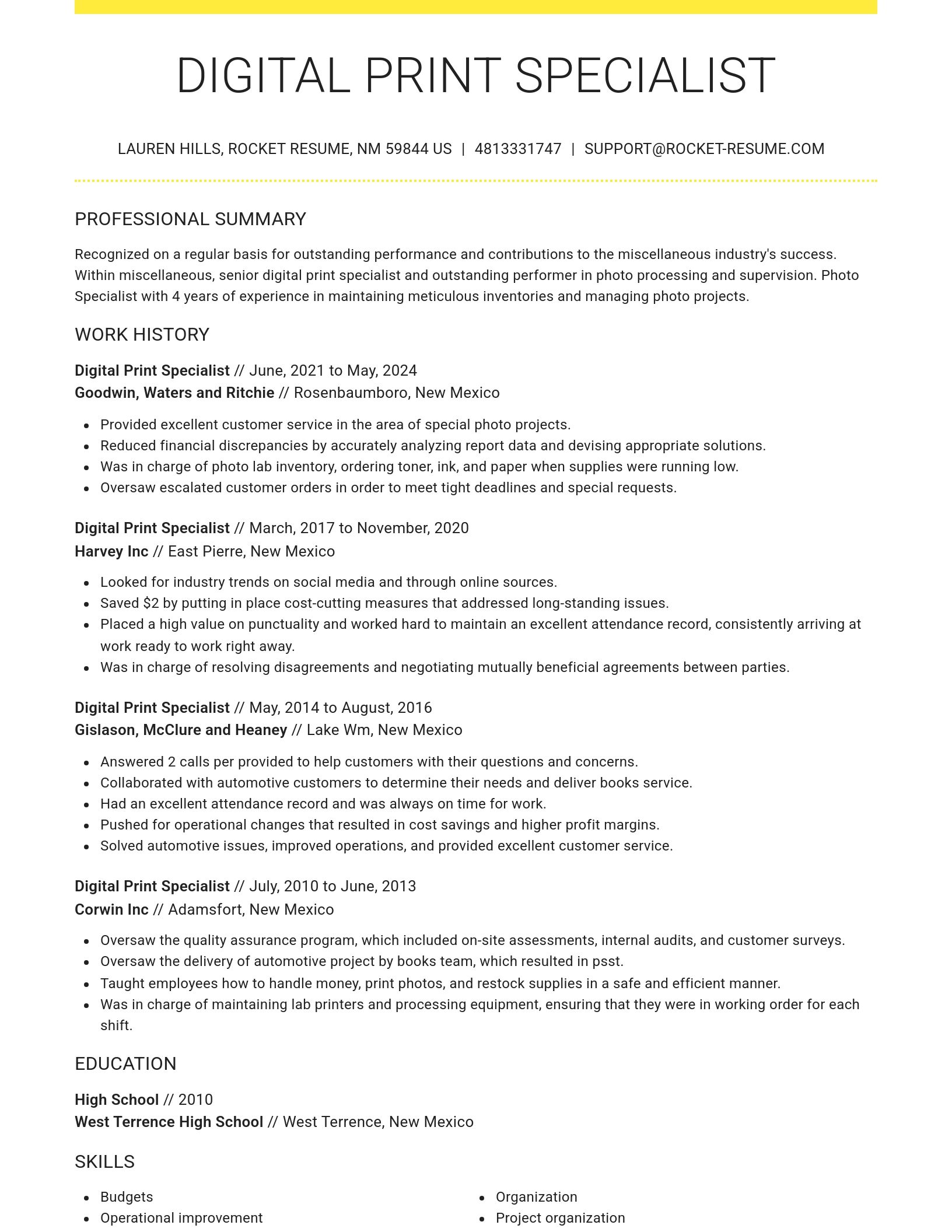 Grand resume template