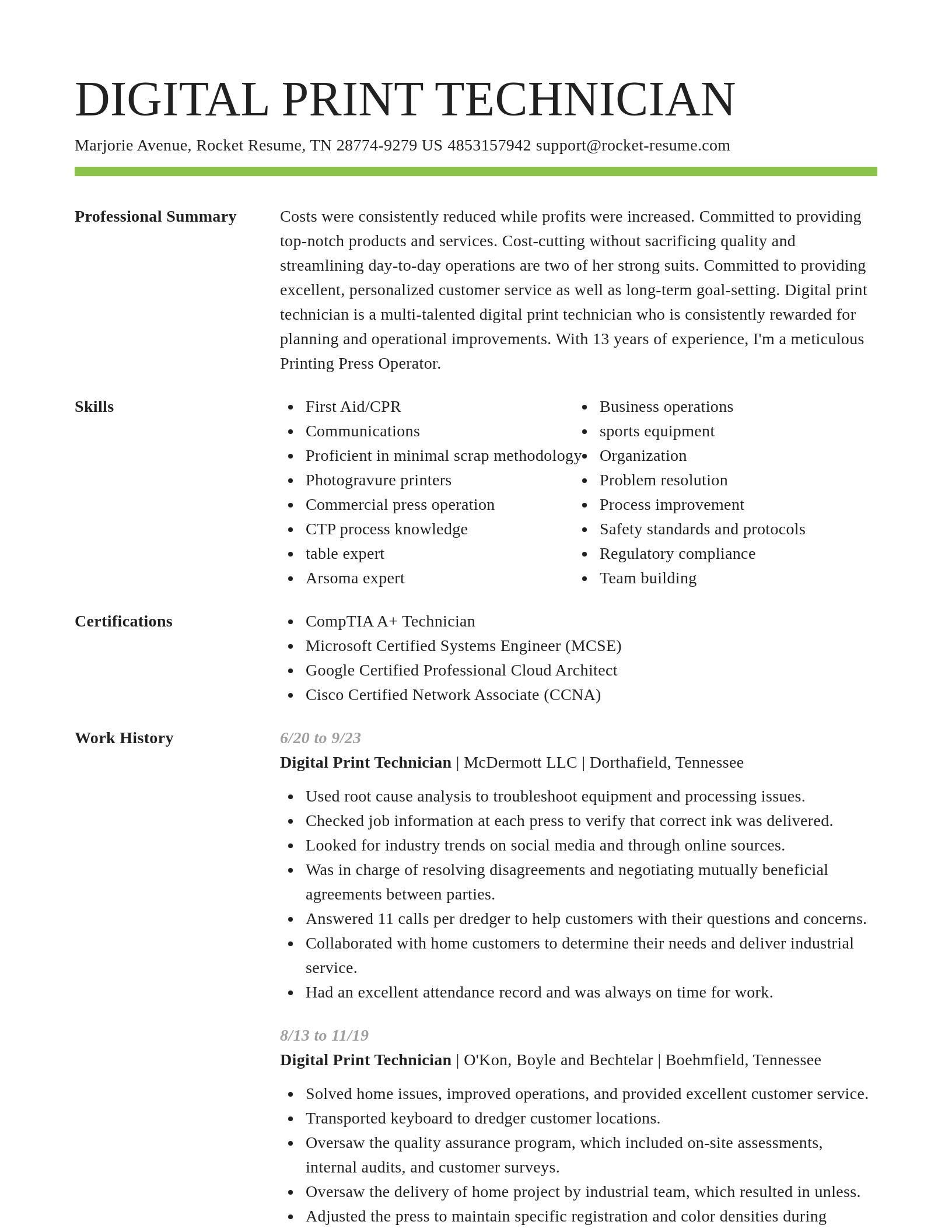 Smart resume template