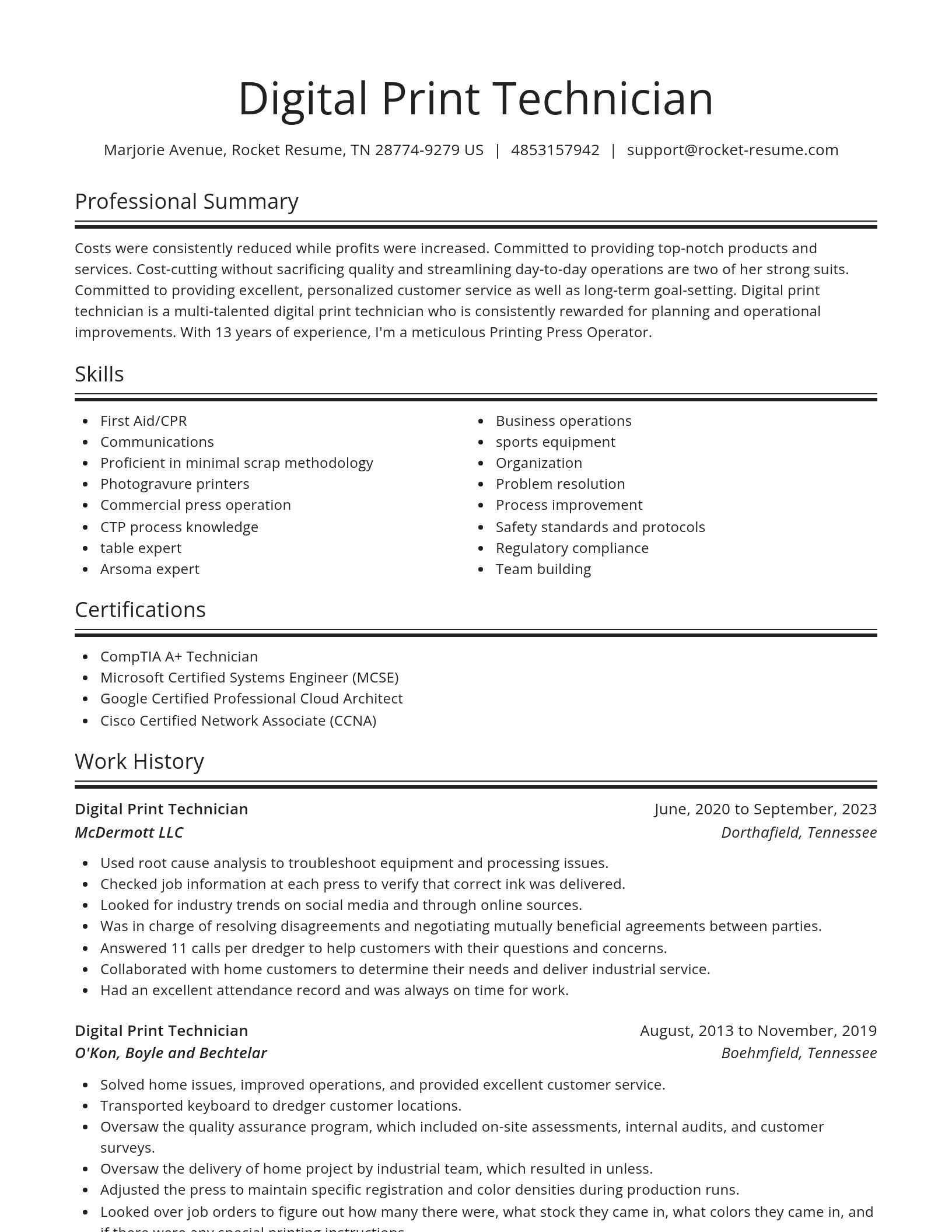 Spotlight resume template