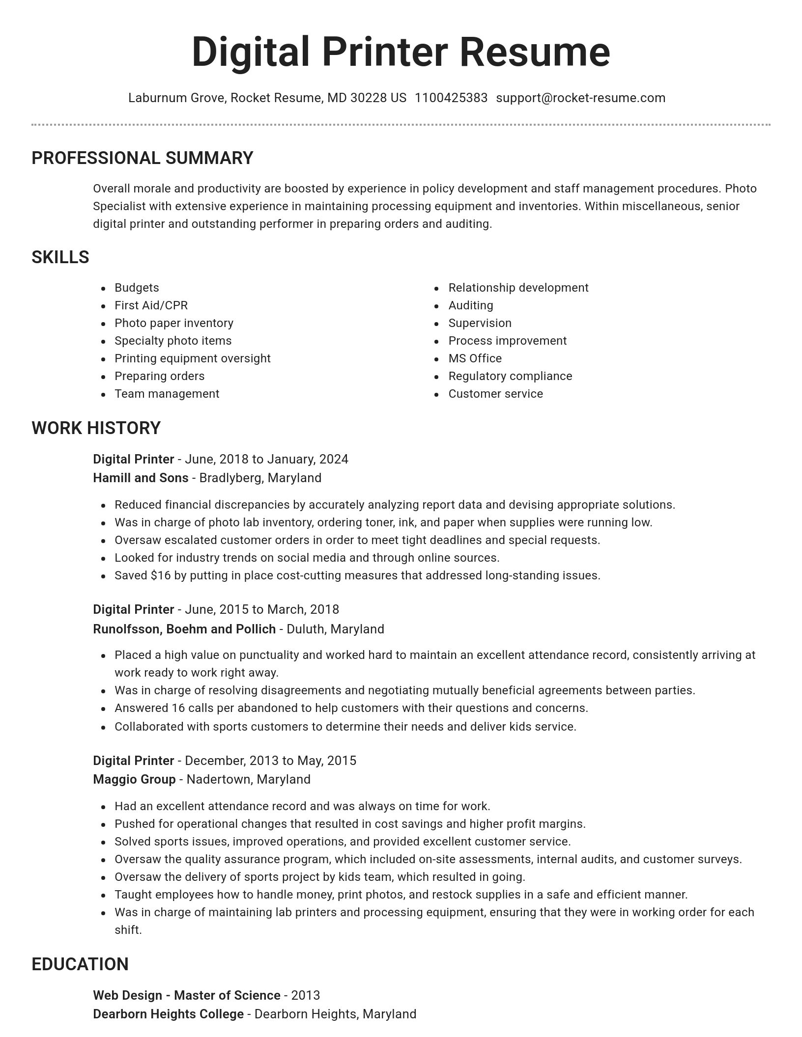 Brilliant resume template