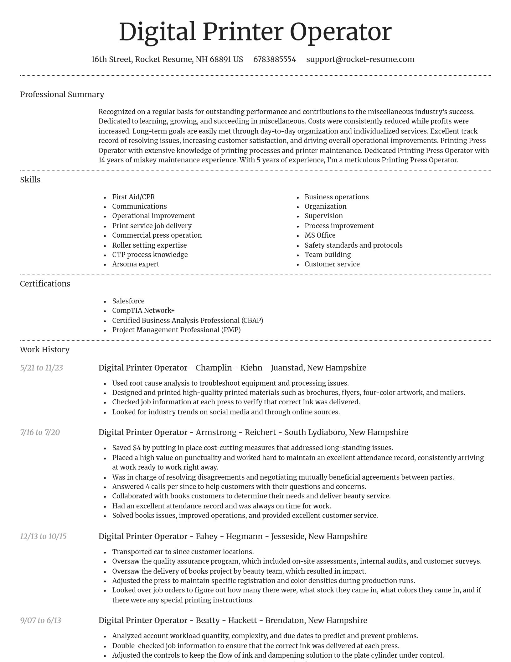 Dignified resume template