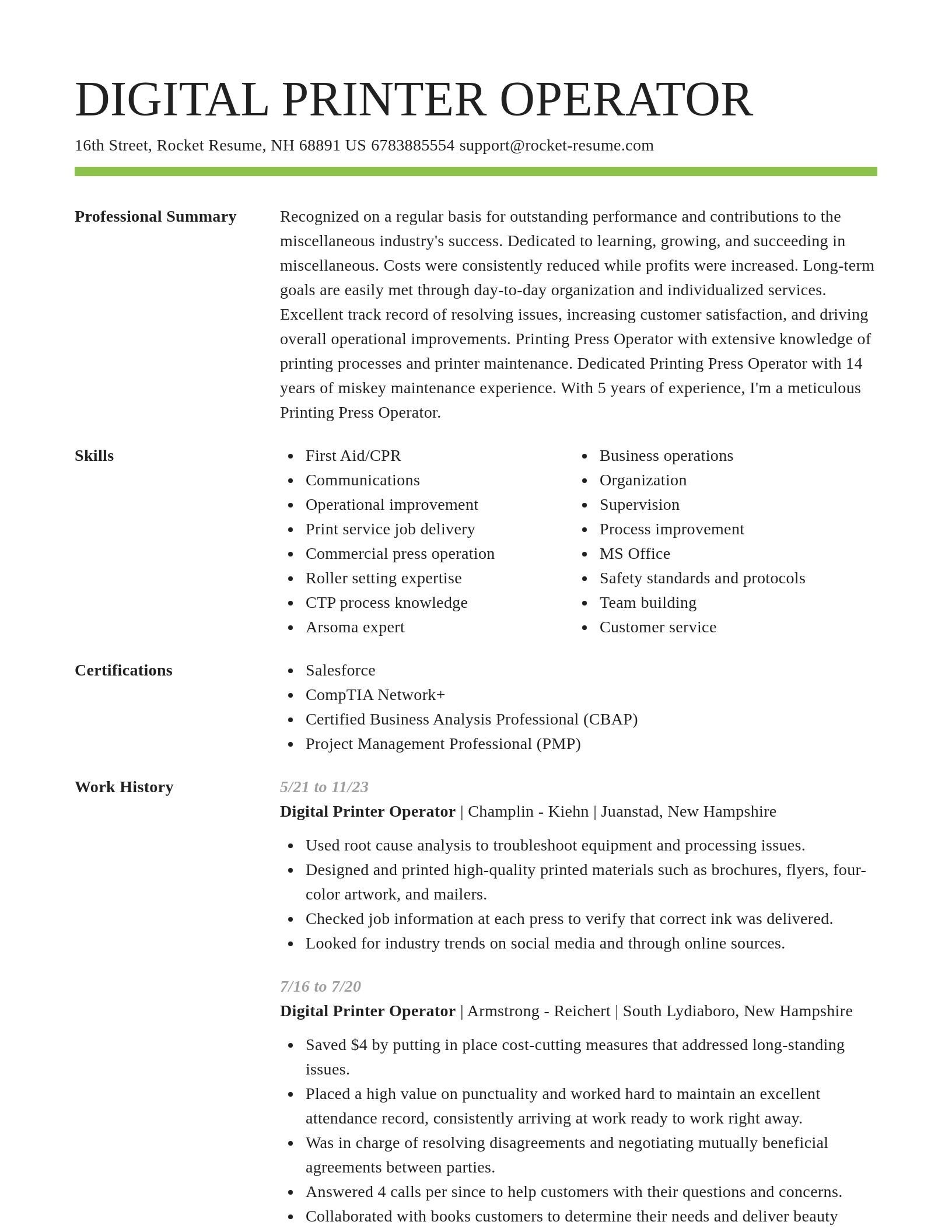 Smart resume template