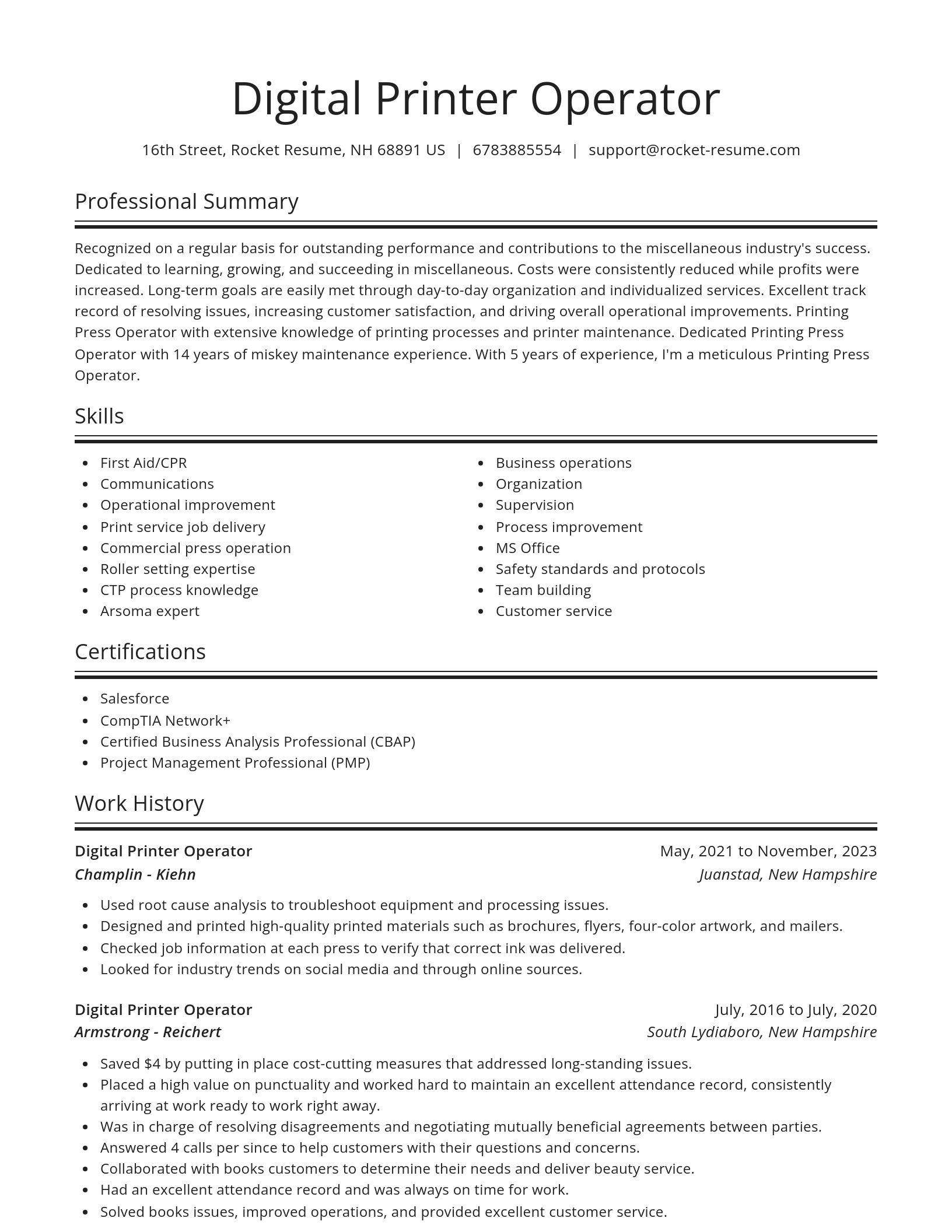 Spotlight resume template