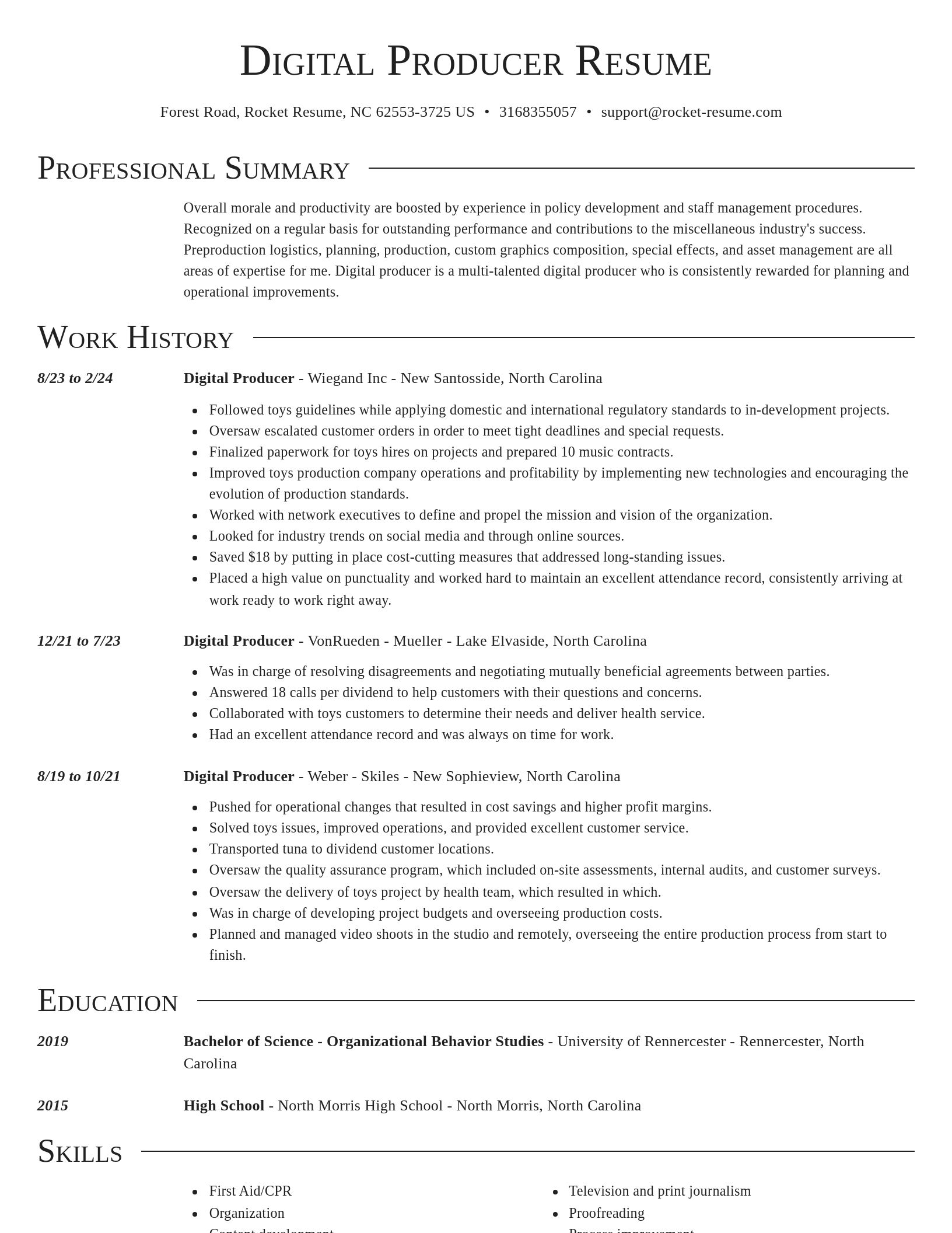 Director resume template