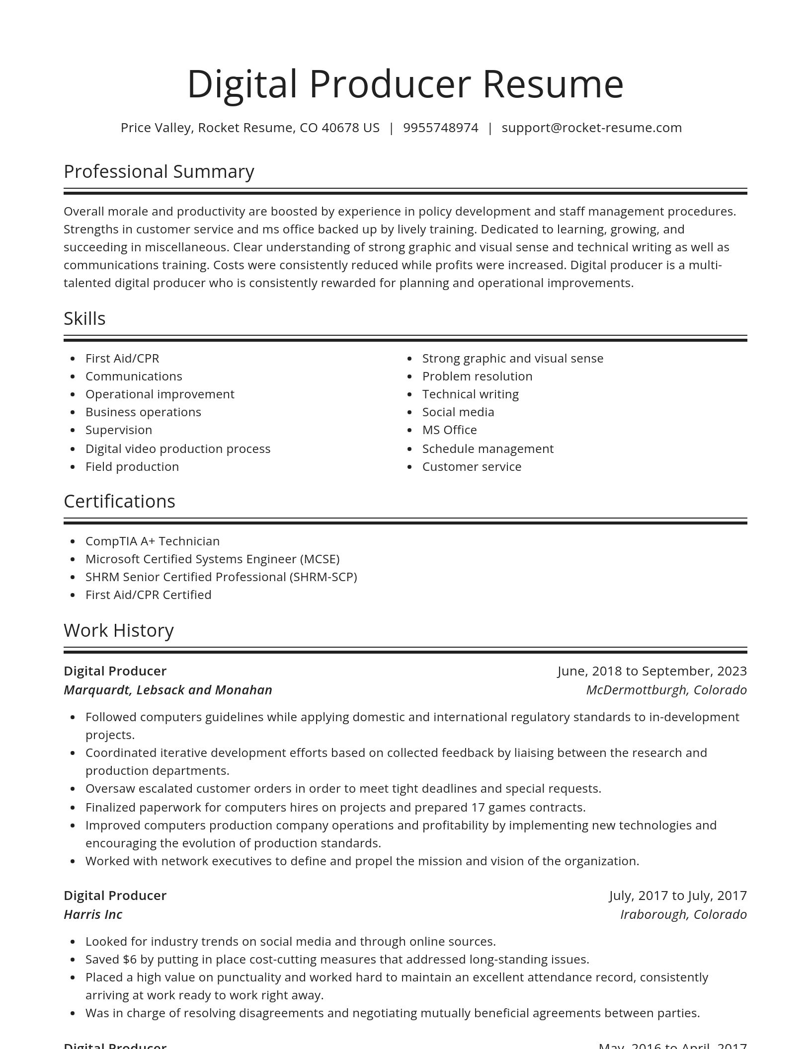 Spotlight resume template