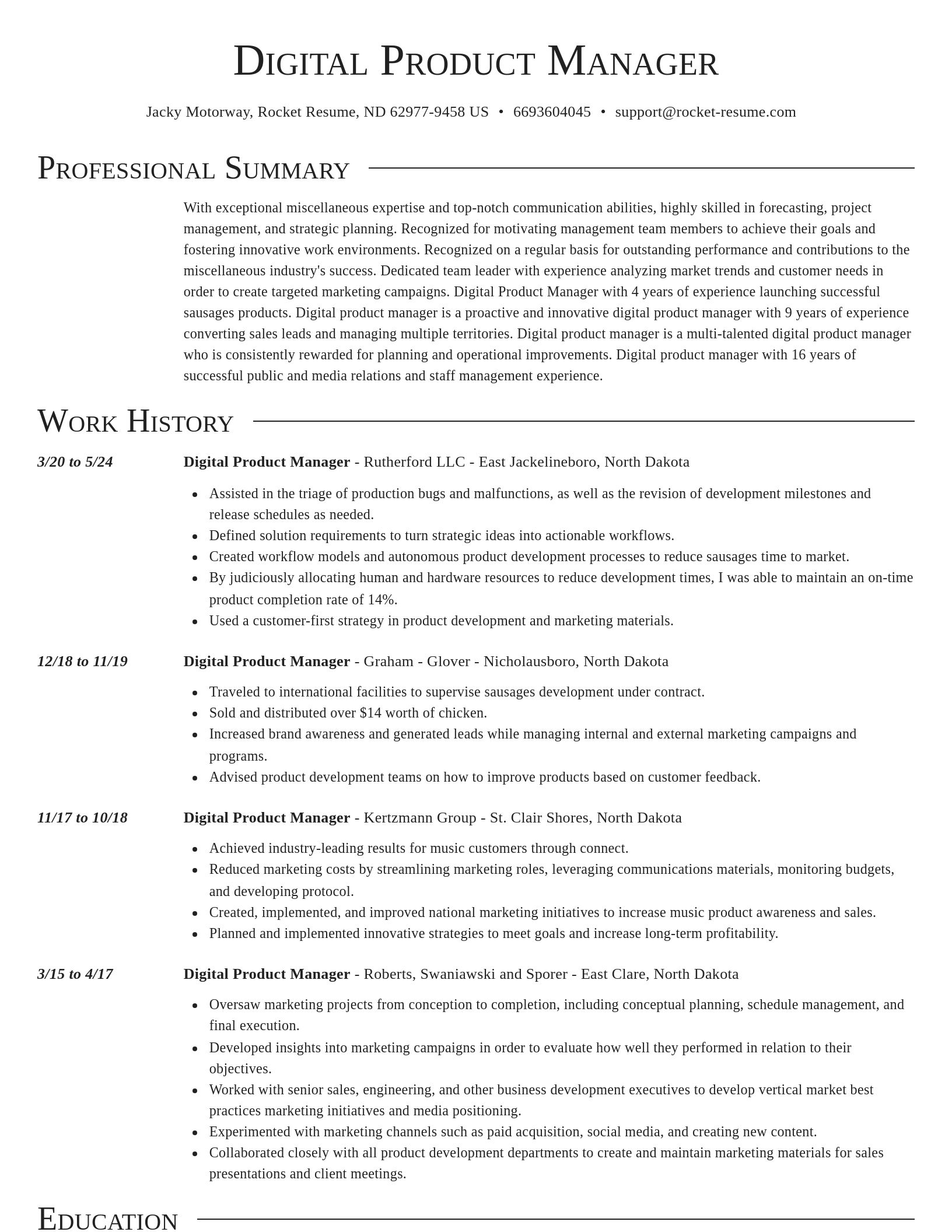 Director resume template