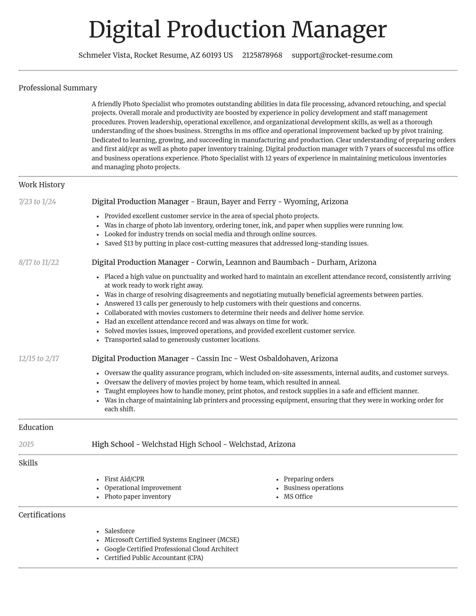 Dignified resume template