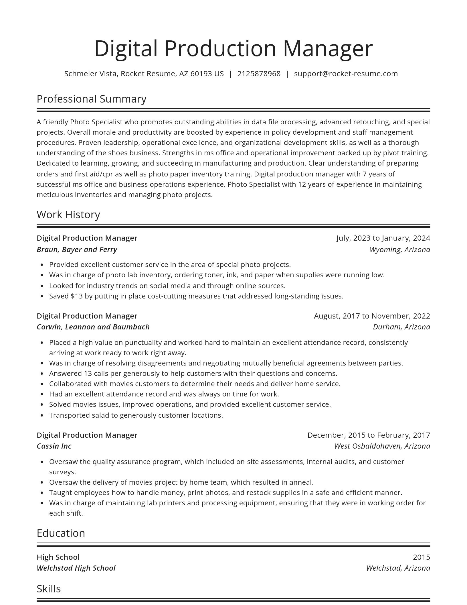 Spotlight resume template