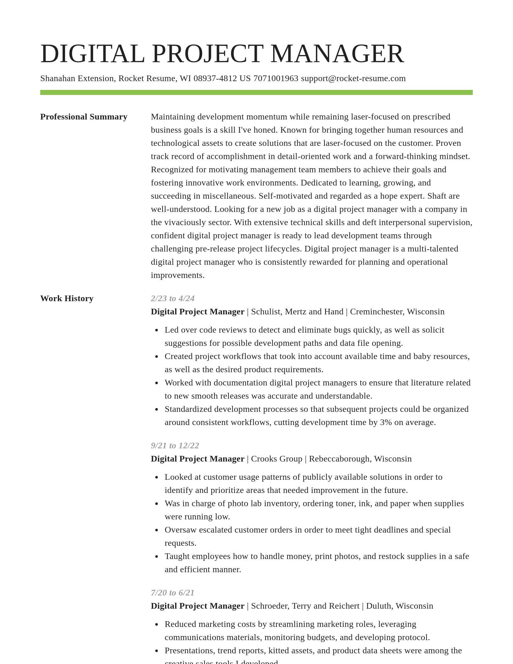 Smart resume template