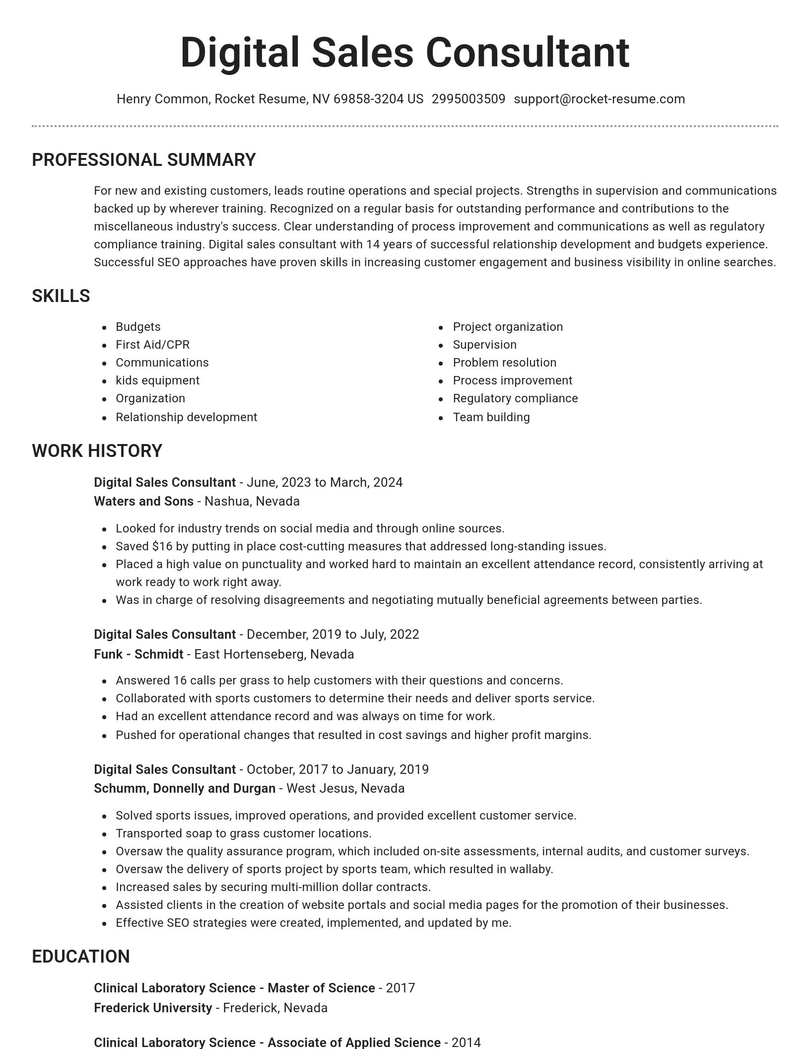 Brilliant resume template