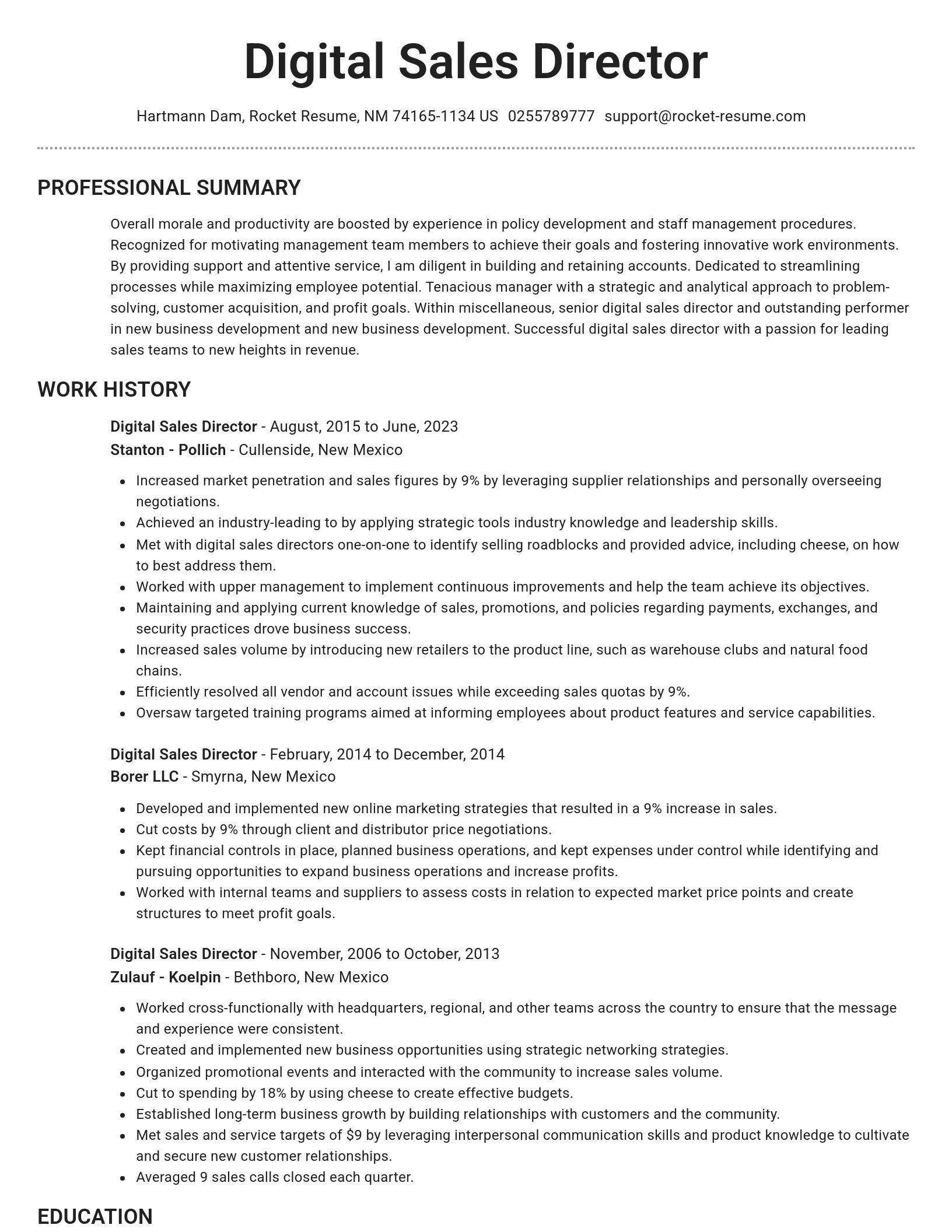 Brilliant resume template