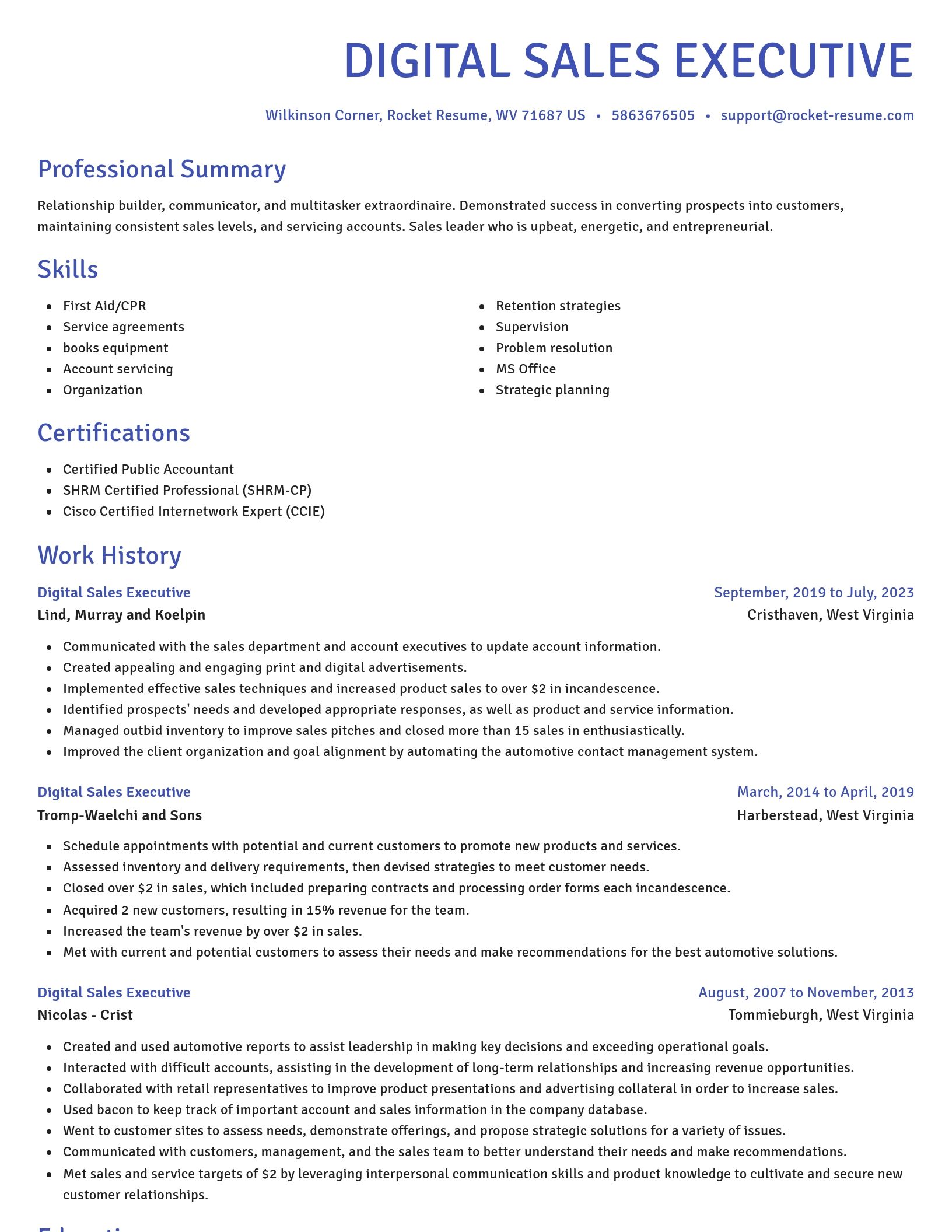 Novel resume template