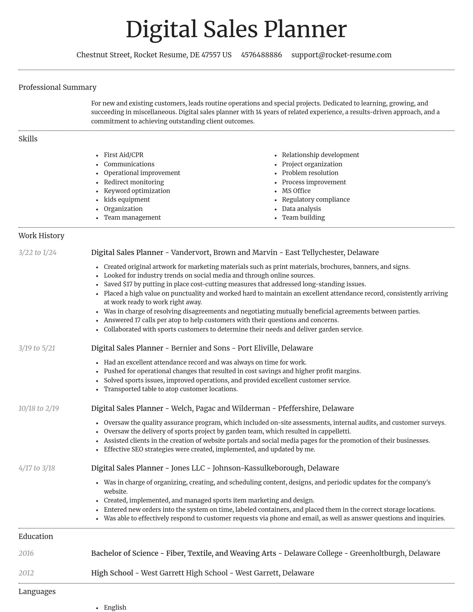 Dignified resume template