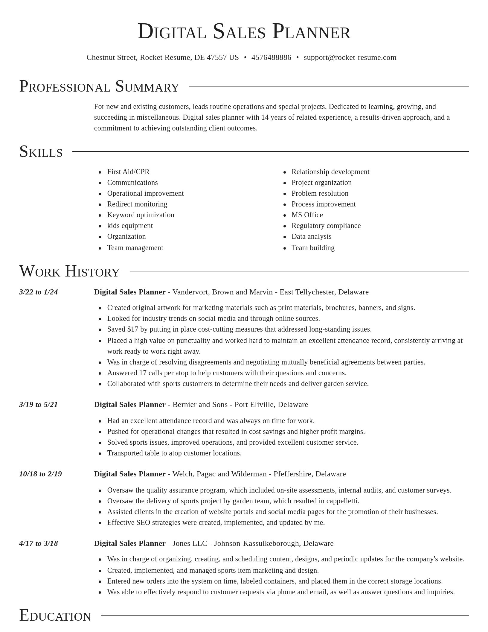 Director resume template