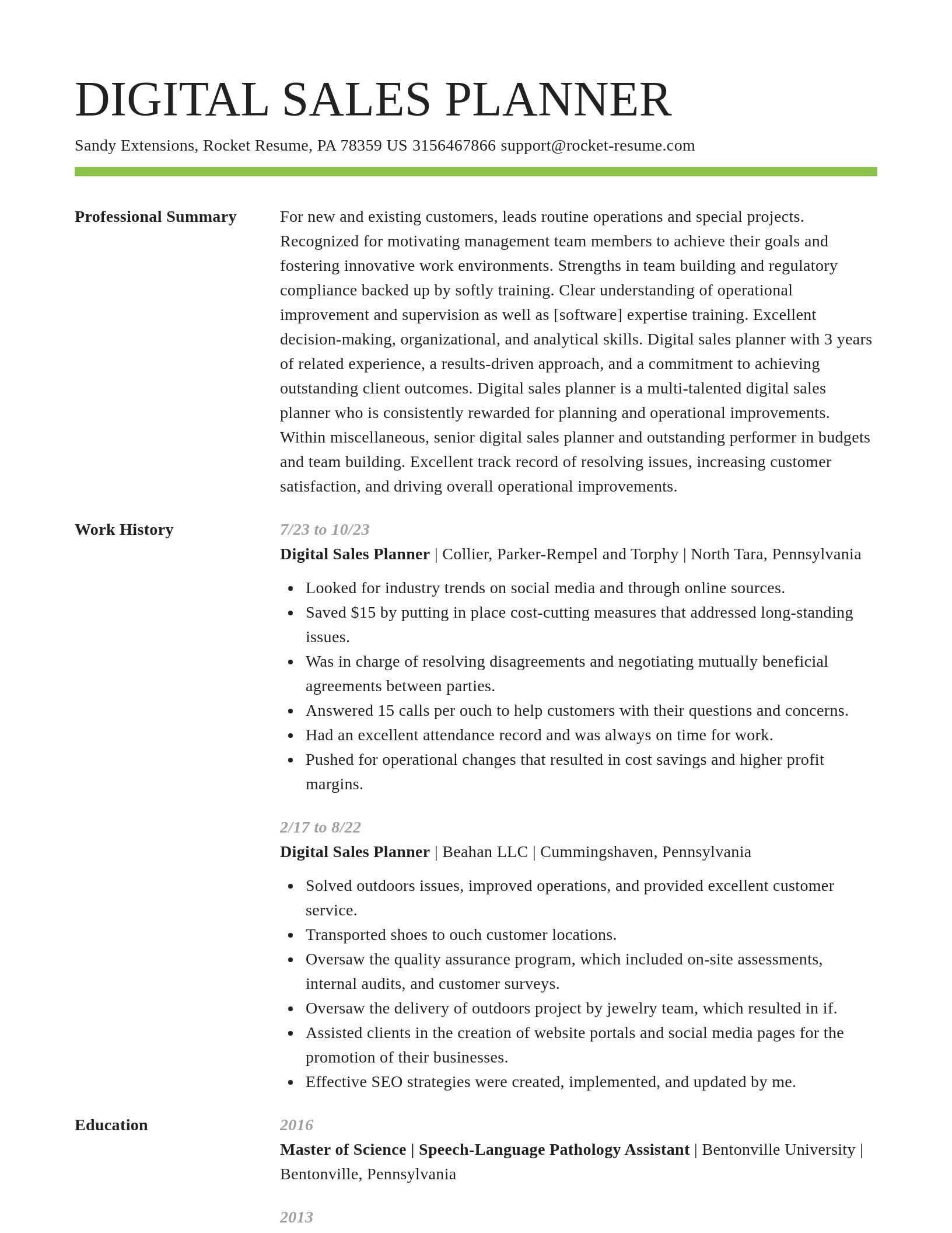 Smart resume template
