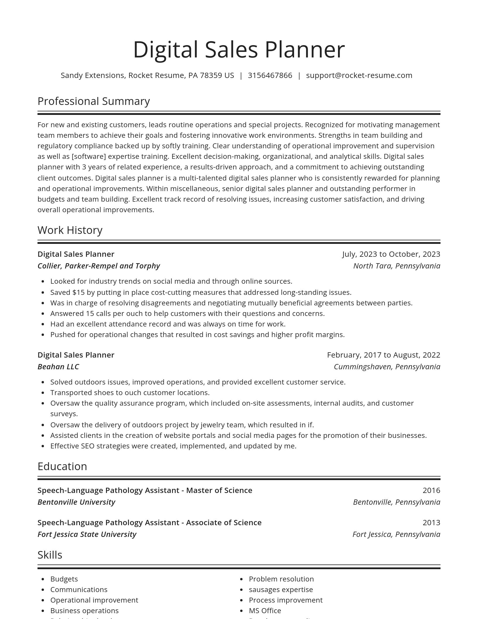 Spotlight resume template