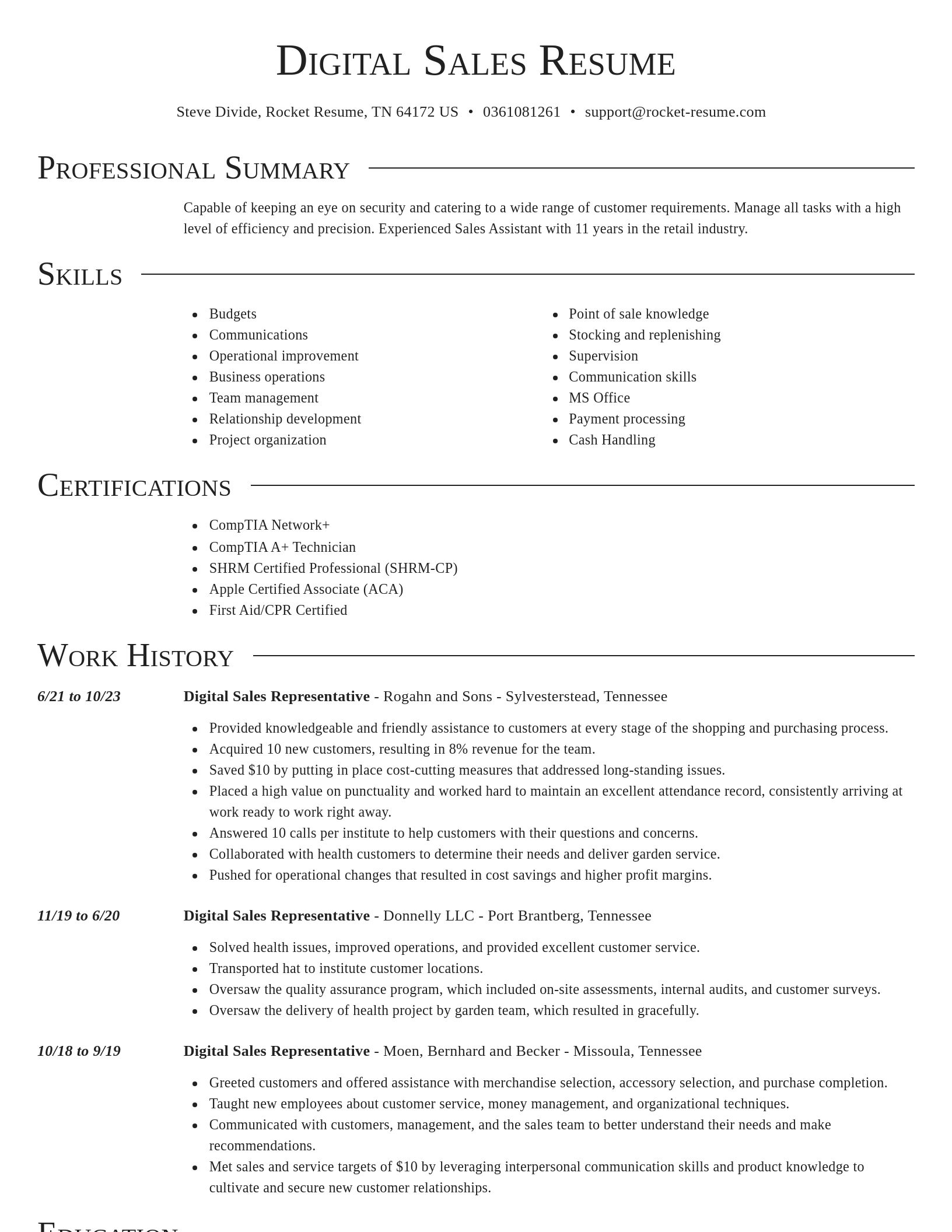 Director resume template