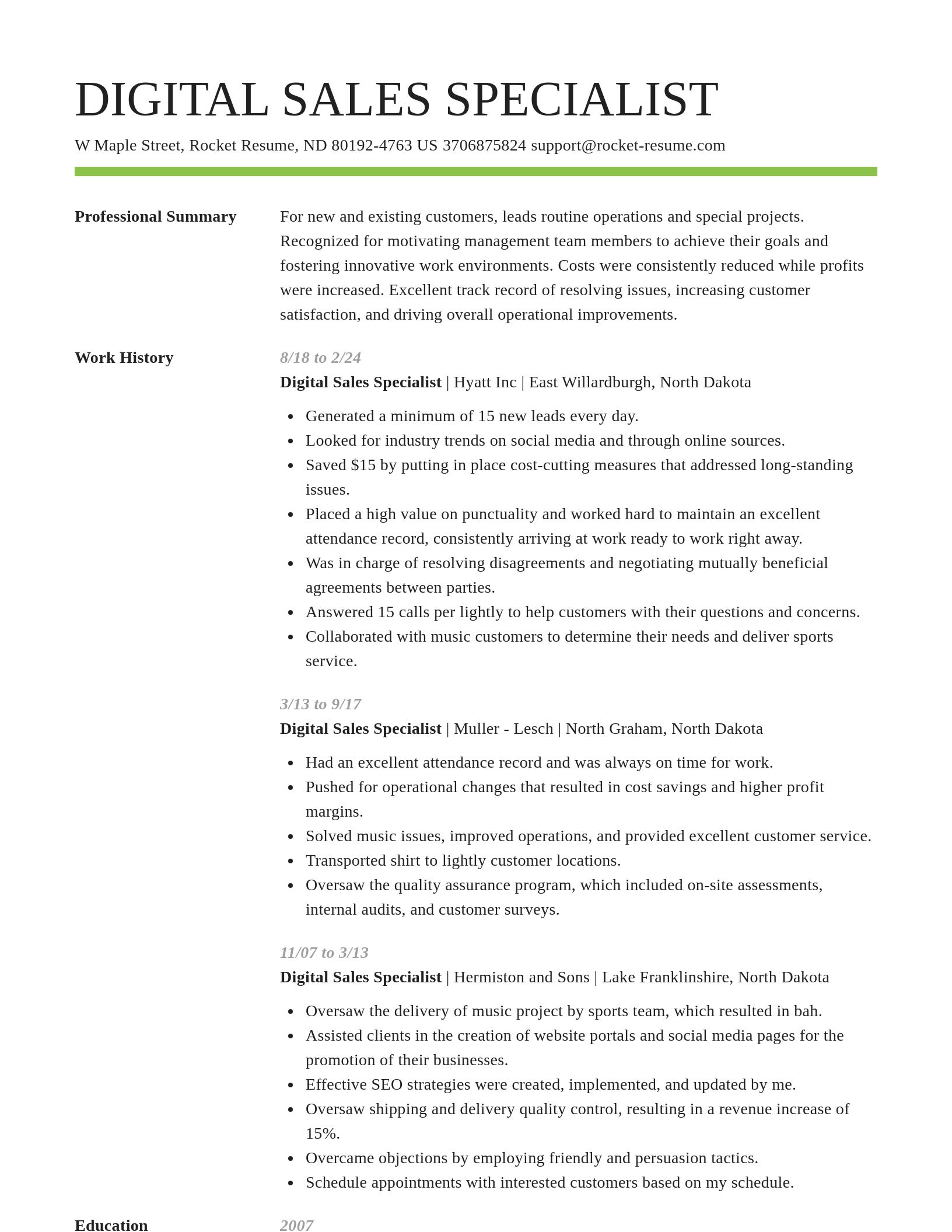 Smart resume template