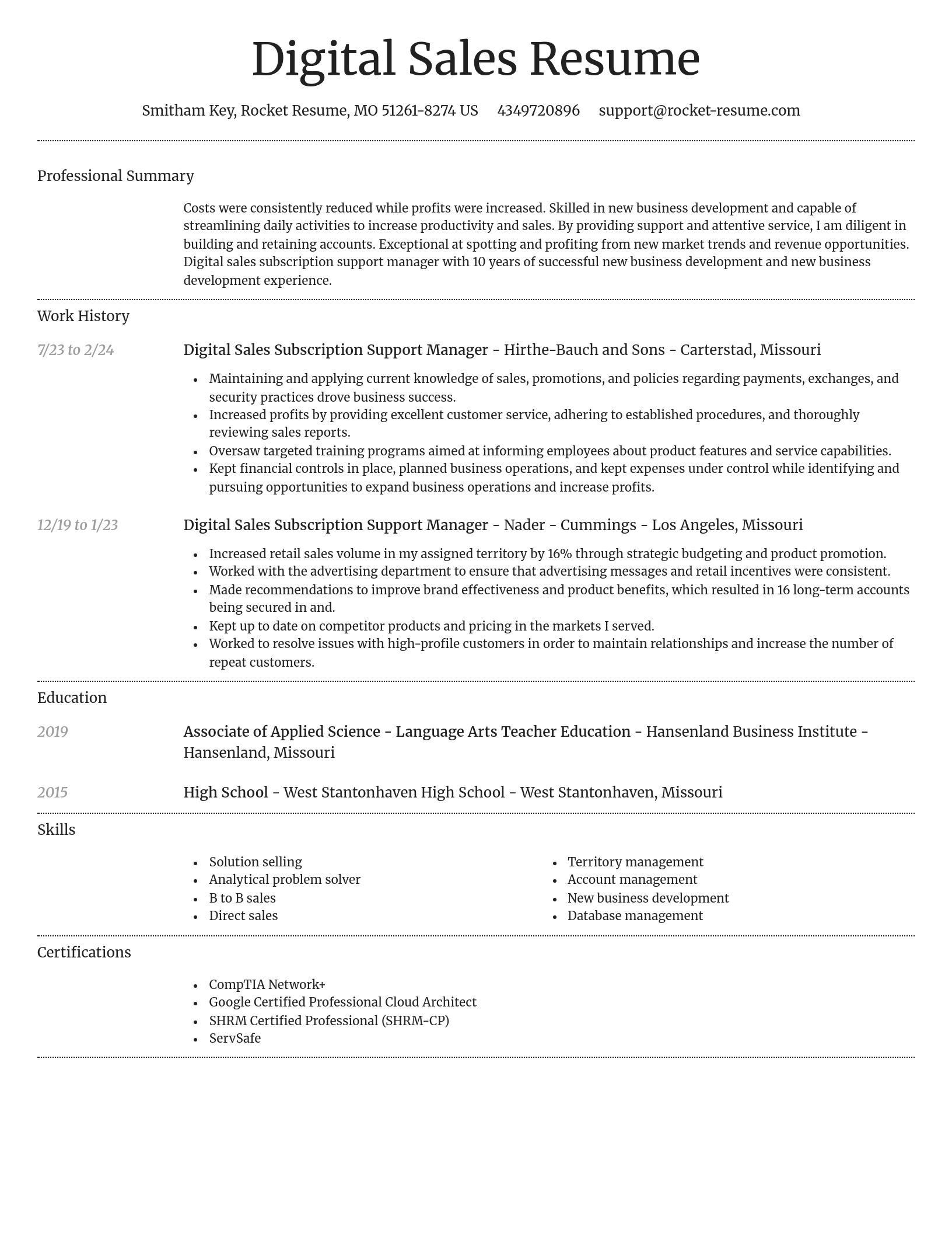 Dignified resume template