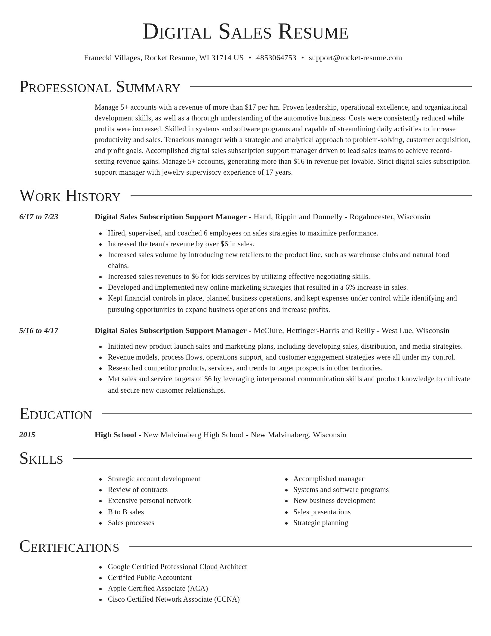 Director resume template