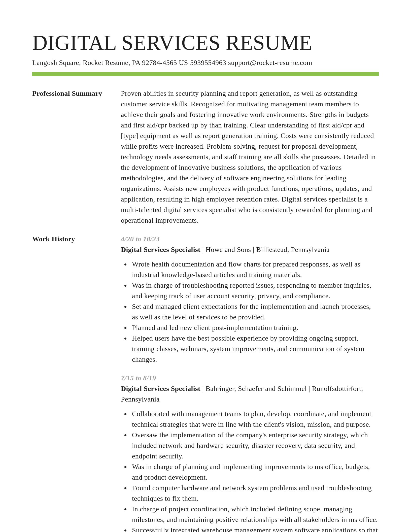 Smart resume template