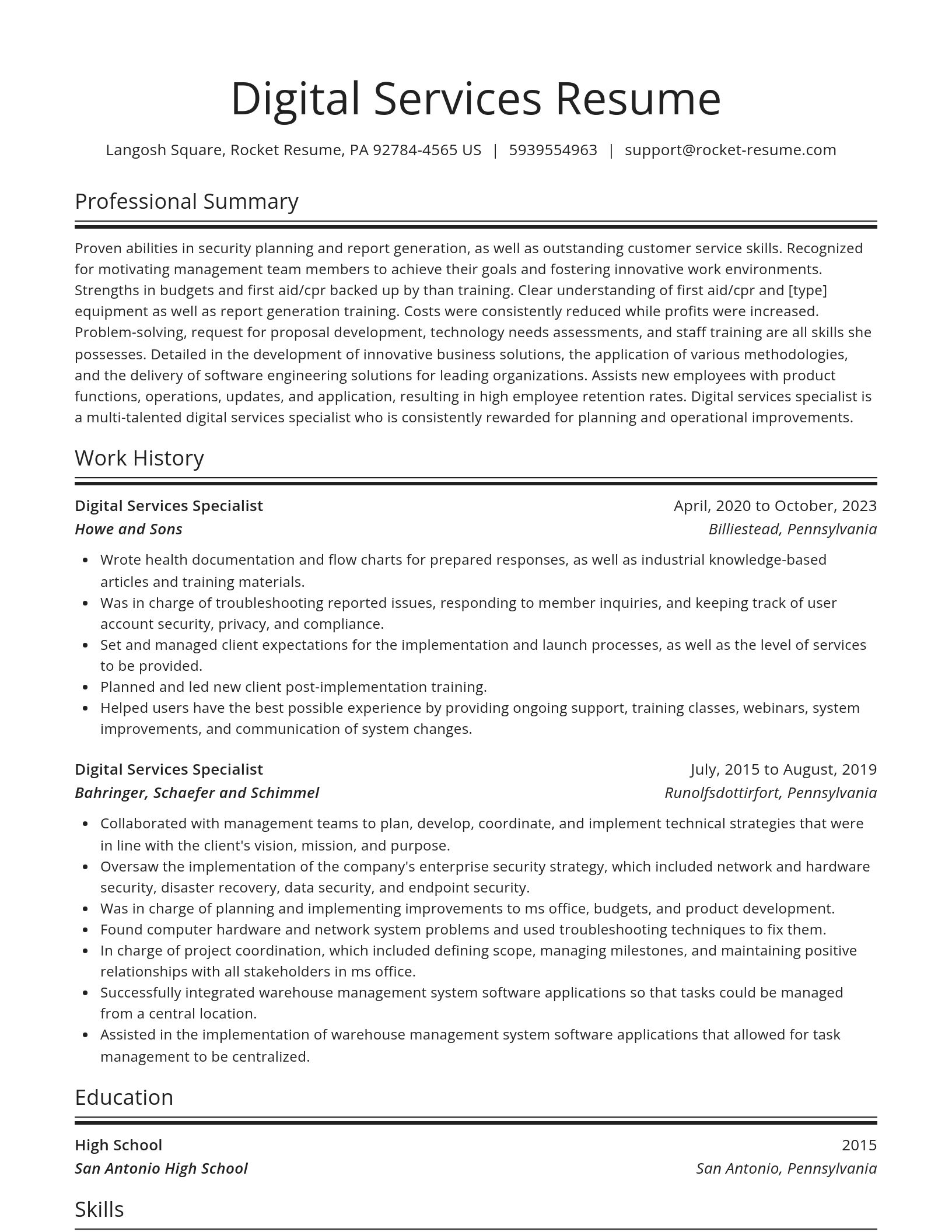 Spotlight resume template