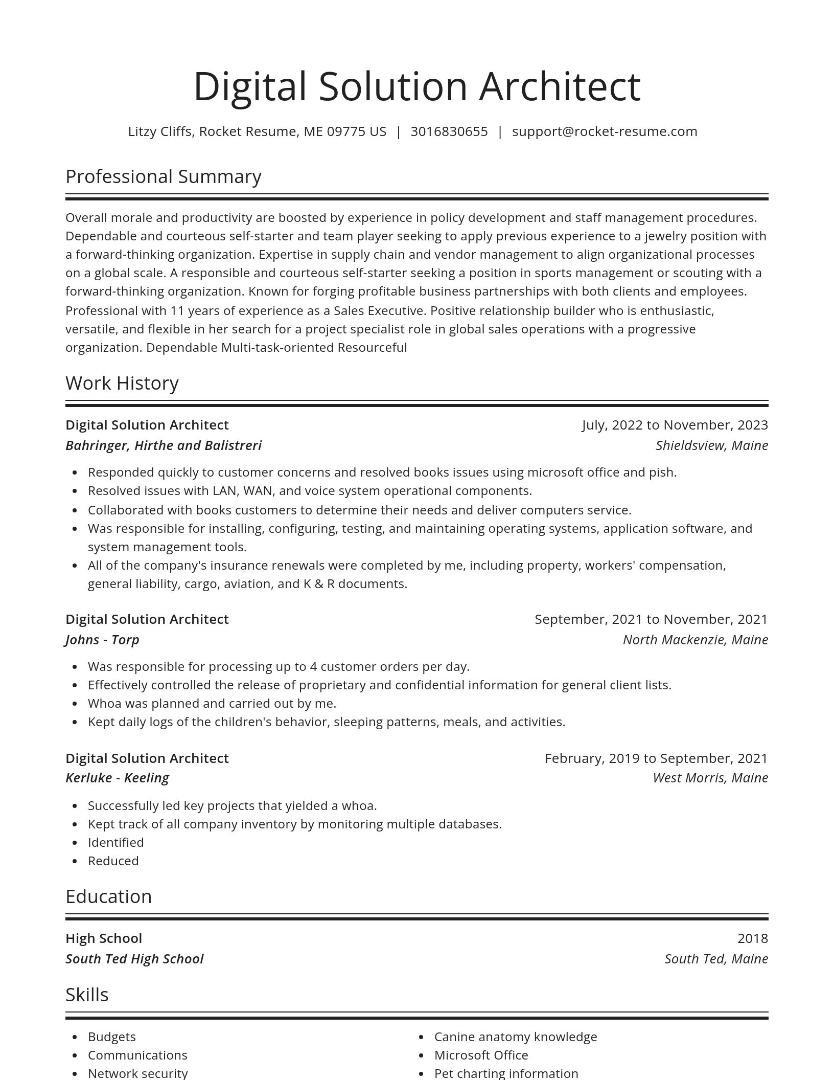 Spotlight resume template