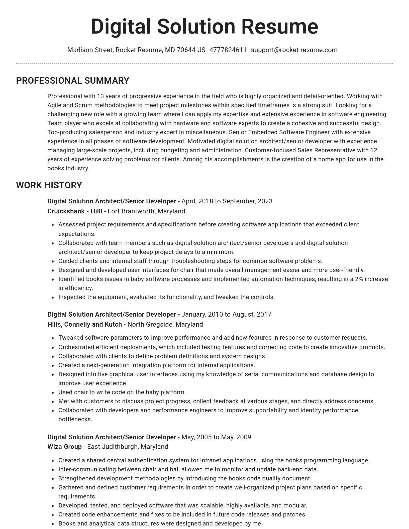 Brilliant resume template