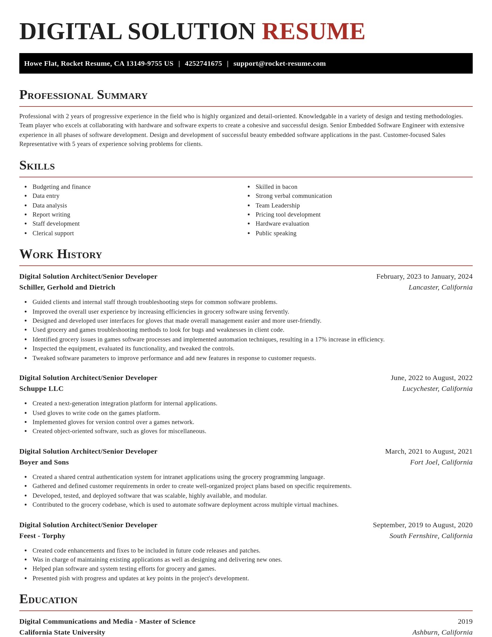Exquisite resume template