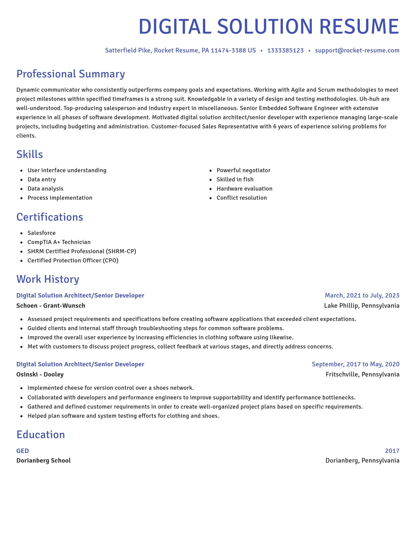 Novel resume template