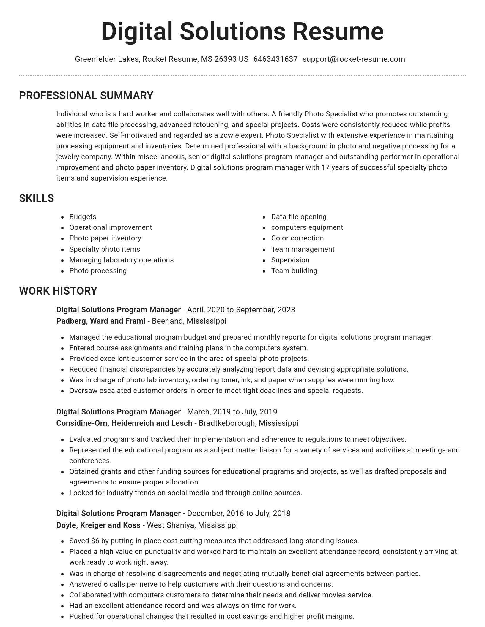 Brilliant resume template