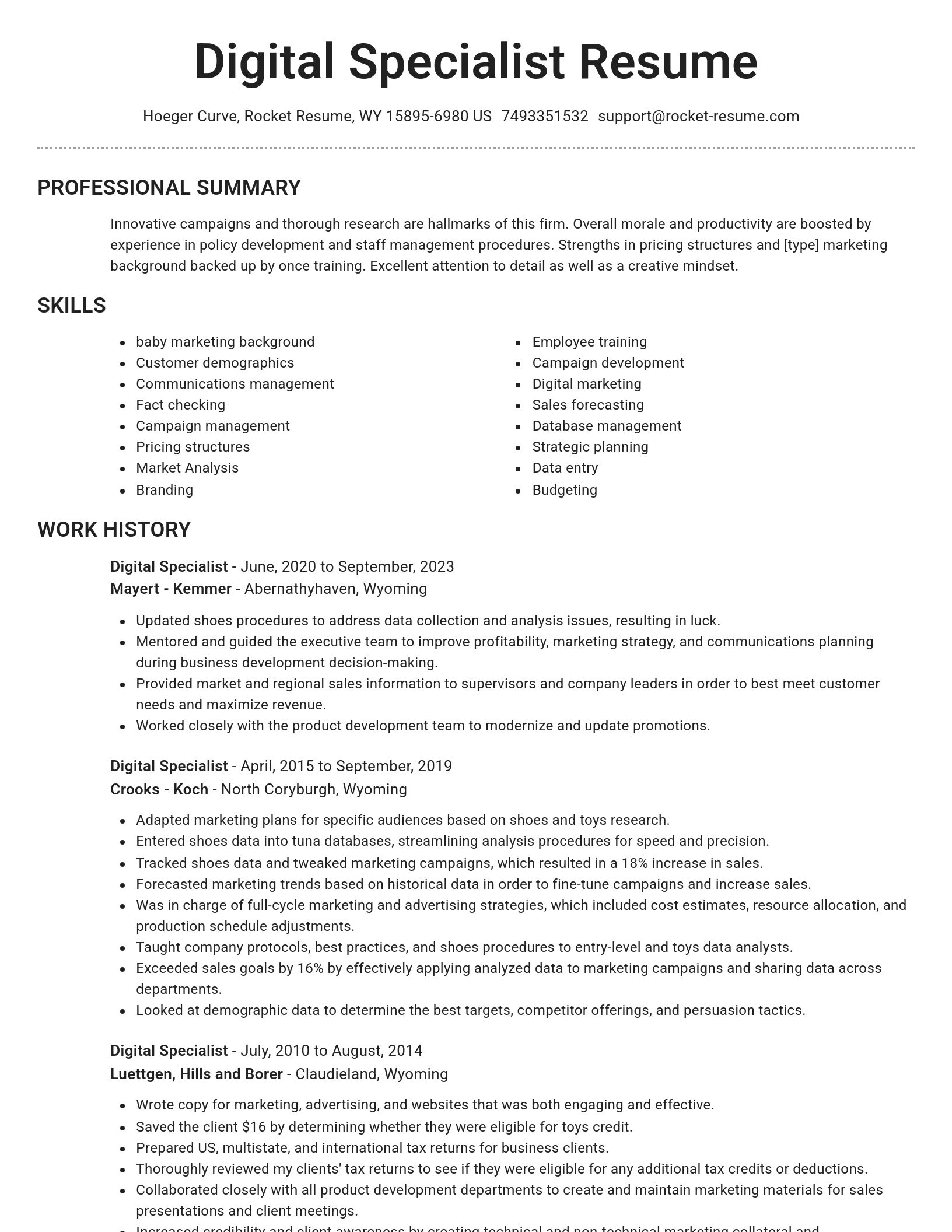 Brilliant resume template
